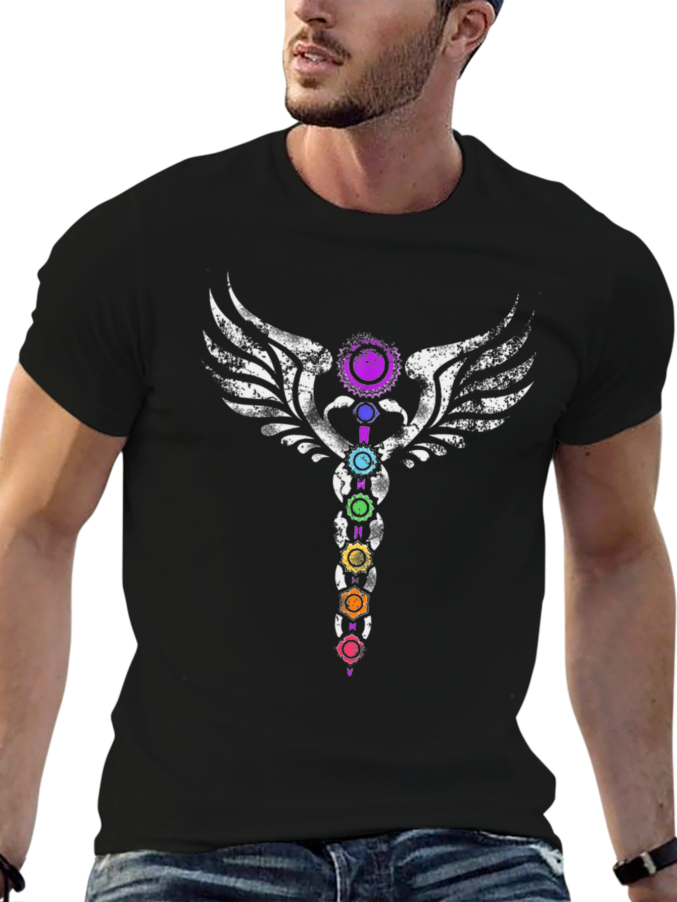 Chakra Symbol Graphic Tee - Black