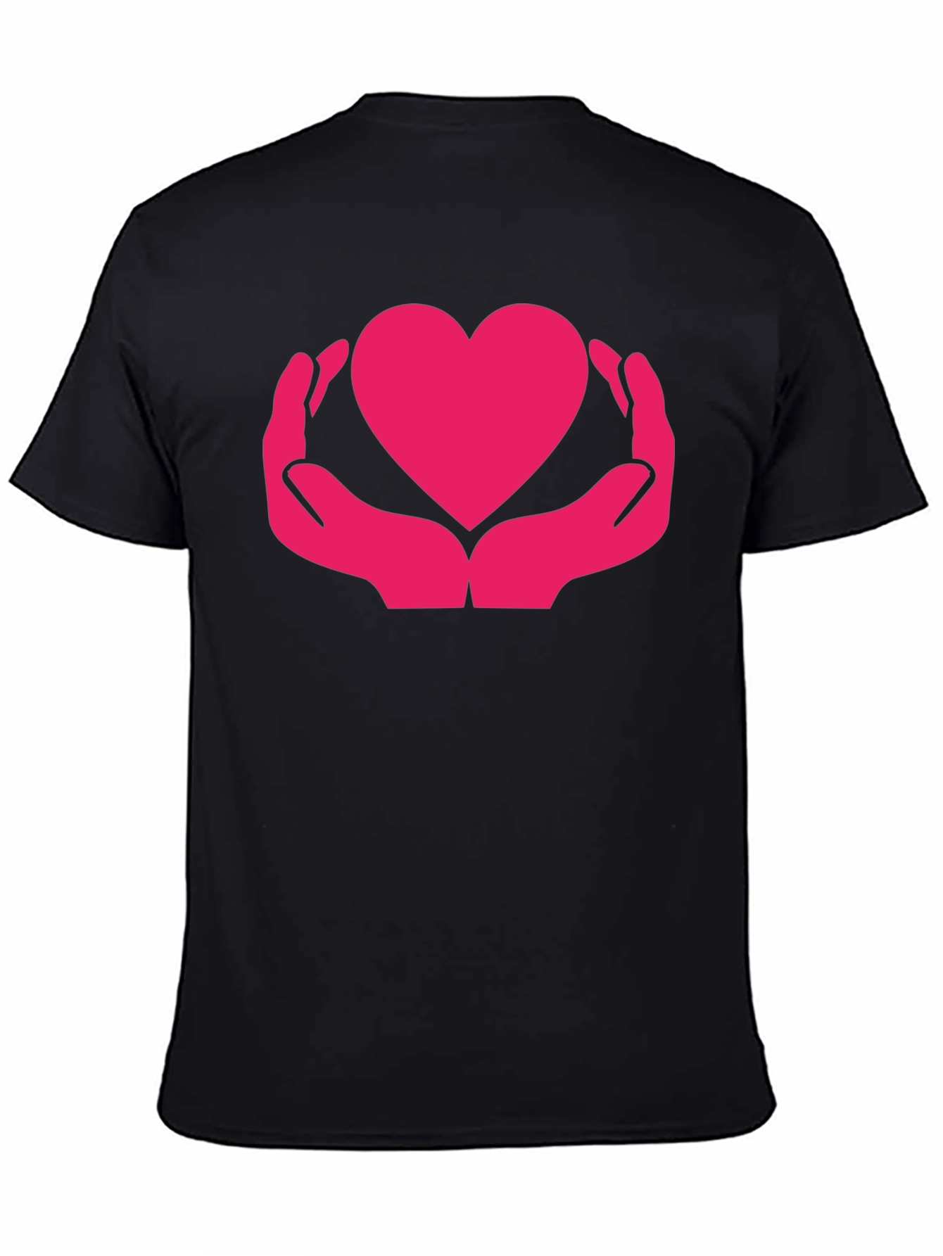 Heart in Hands Graphic Black T-Shirt