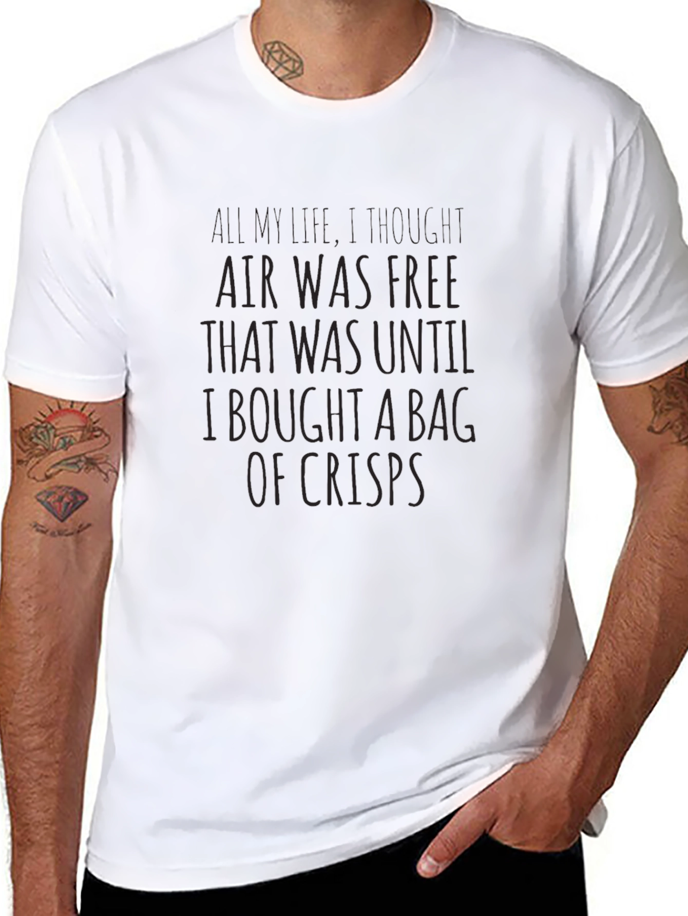 Funny Air Was Free Crisps Black T-Shirt