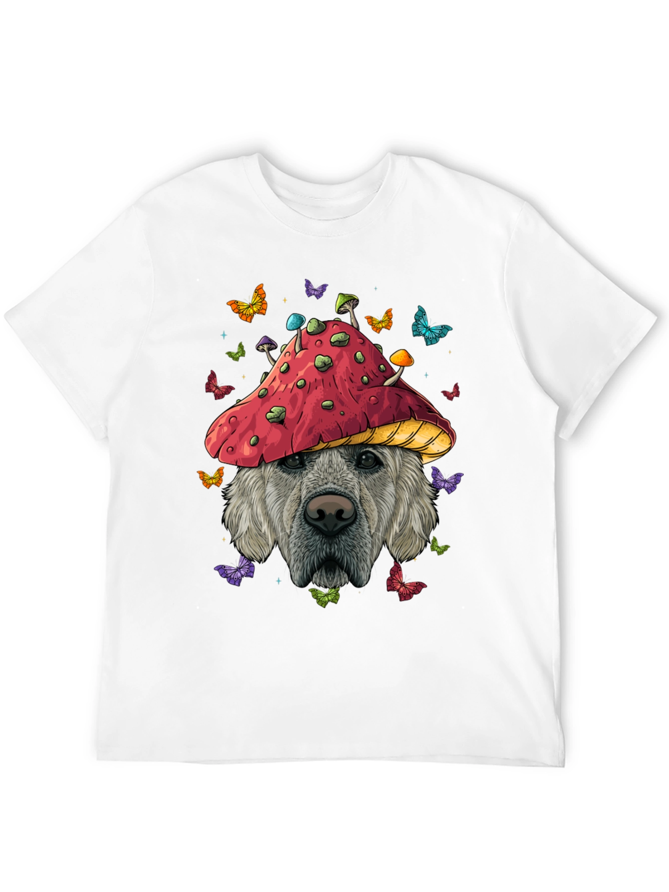 Dog in Mushroom Hat Graphic Tee