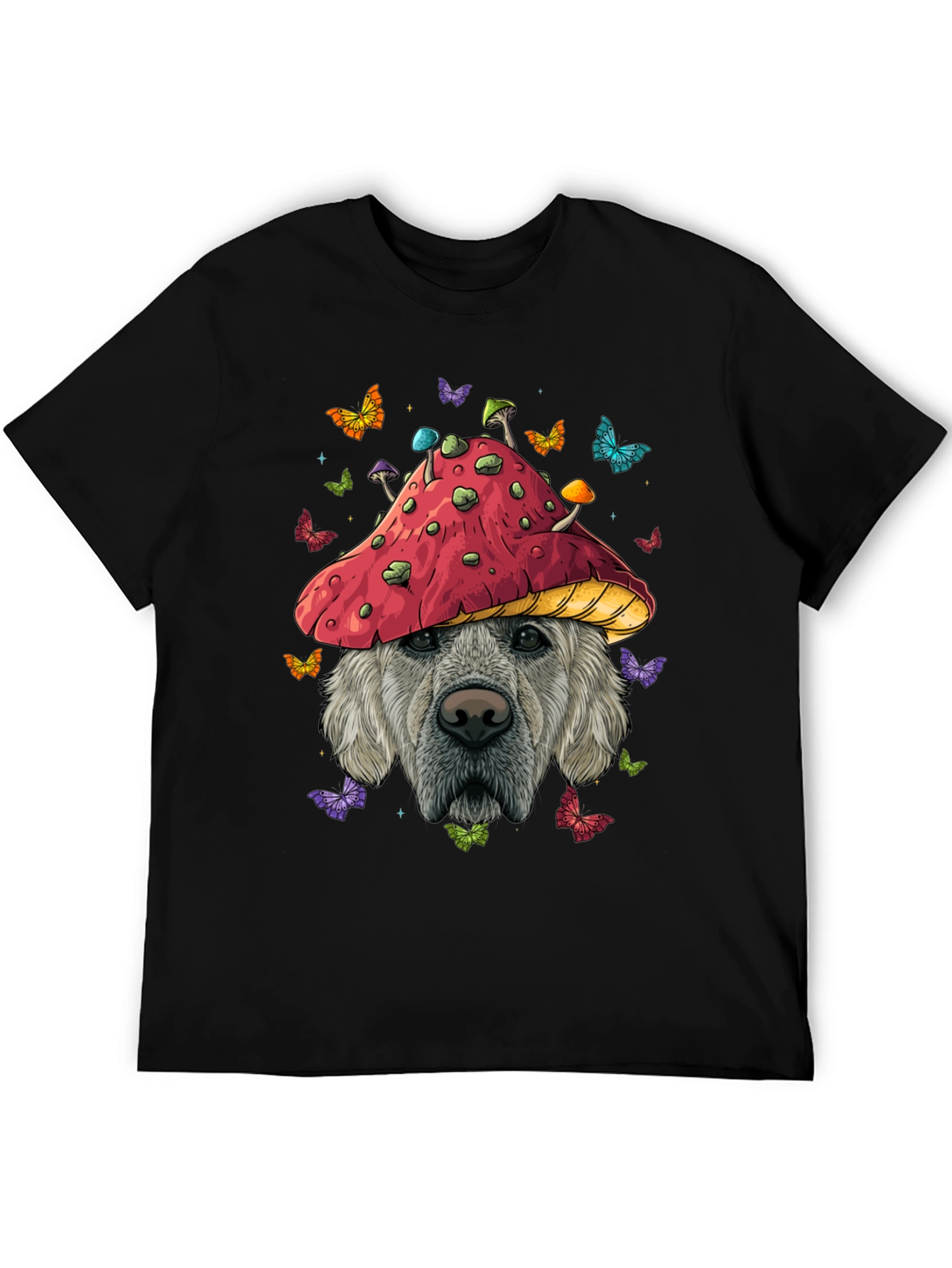 Dog in Mushroom Hat Graphic Tee