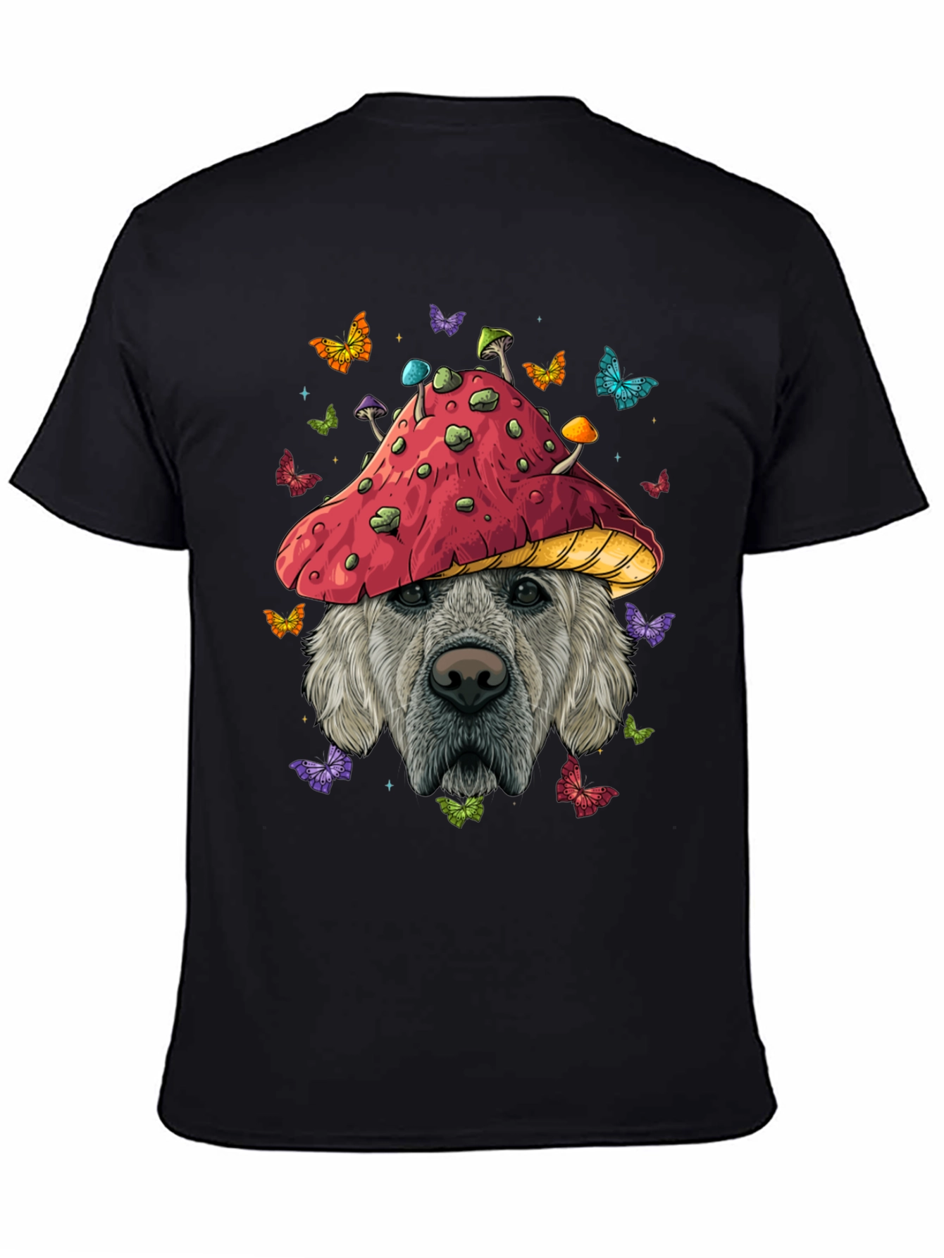 Dog in Mushroom Hat Graphic Tee