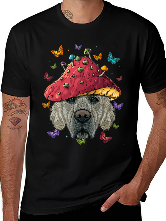 Dog in Mushroom Hat Graphic Tee