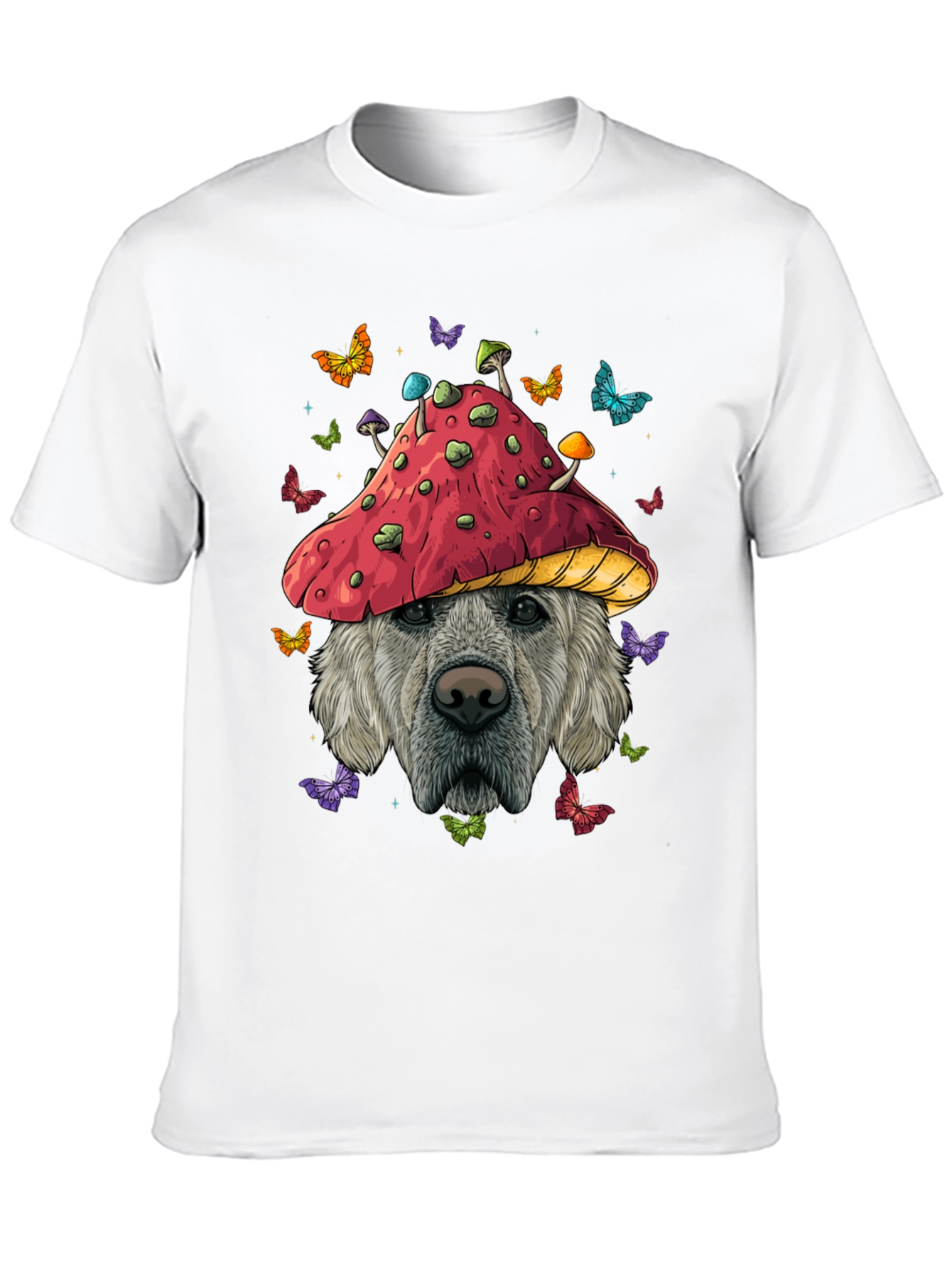 Dog in Mushroom Hat Graphic Tee
