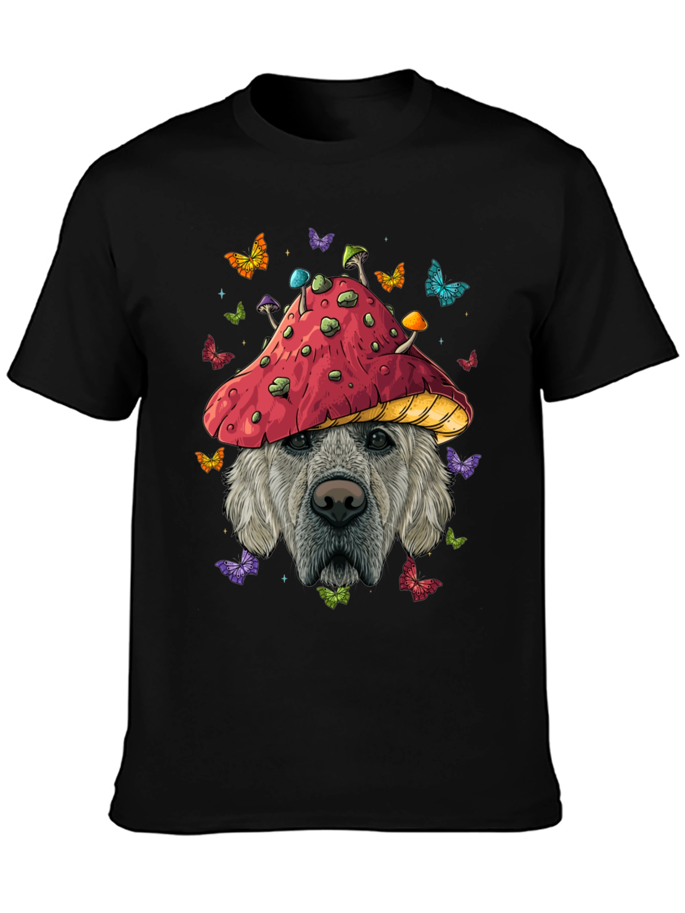Dog in Mushroom Hat Graphic Tee
