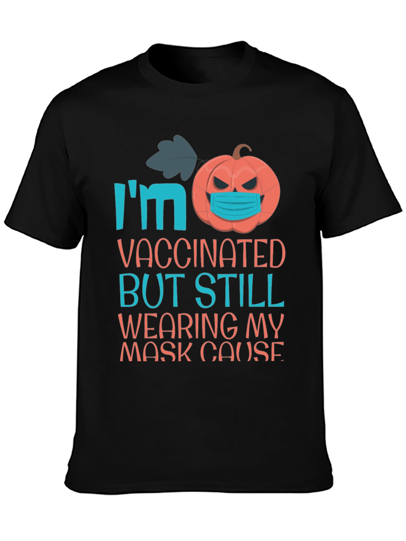 Vaccinated Masked Pumpkin Halloween T-Shirt