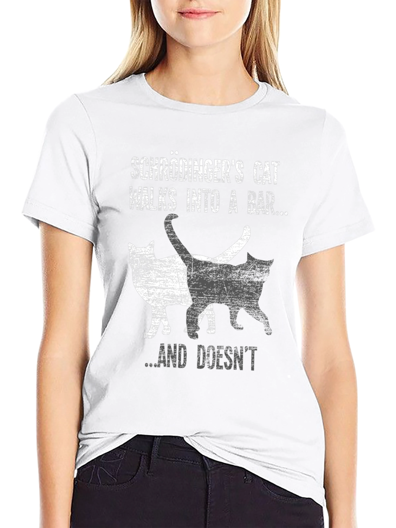 Schrödingers Cat T-Shirt - Walks Into A Bar...