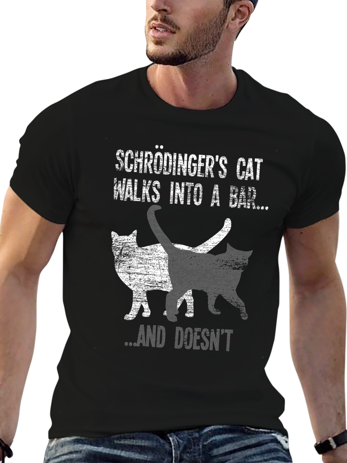 Schrödingers Cat T-Shirt - Walks Into A Bar...