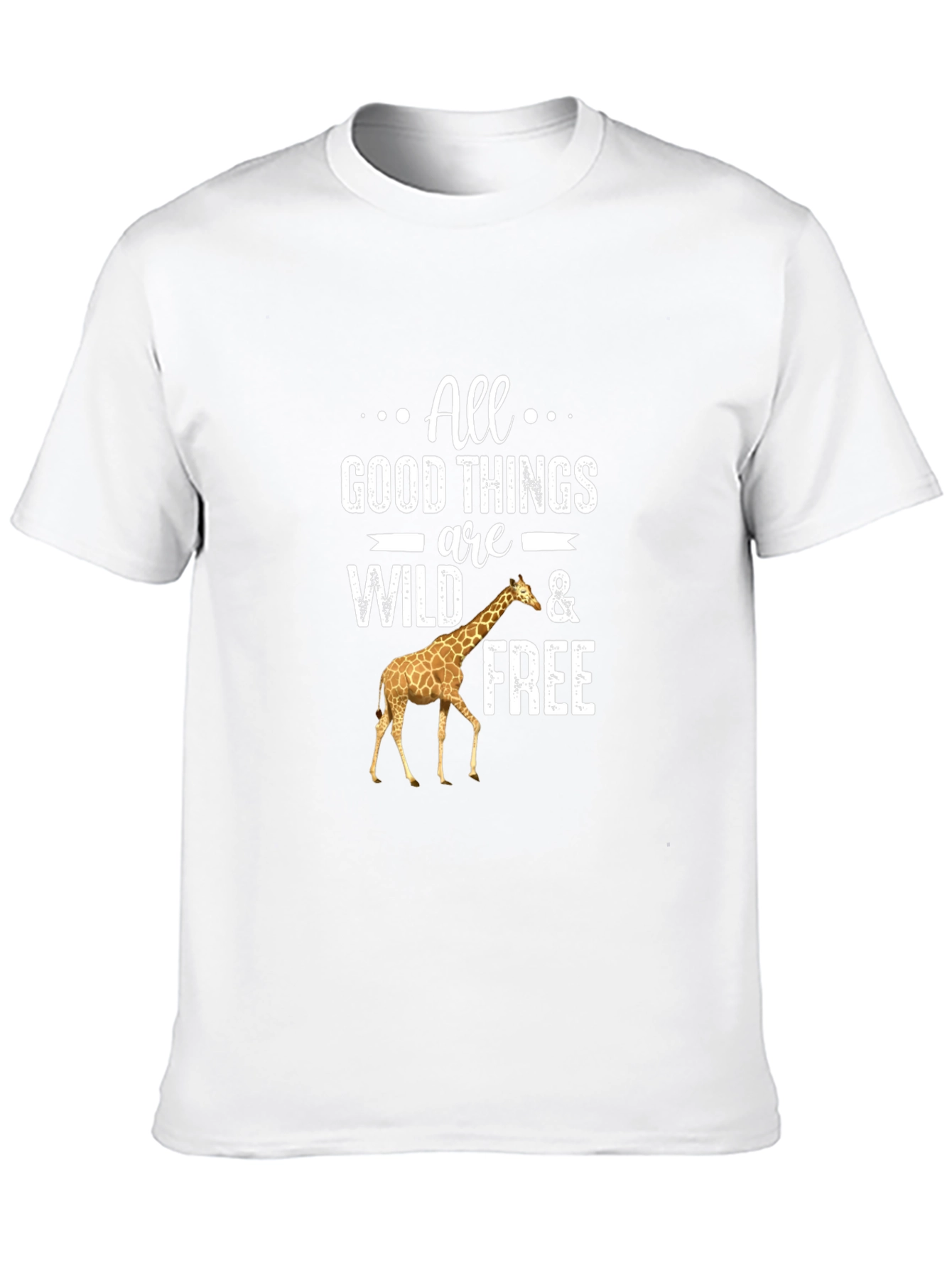 Wild and Free Giraffe Graphic Tee - Black