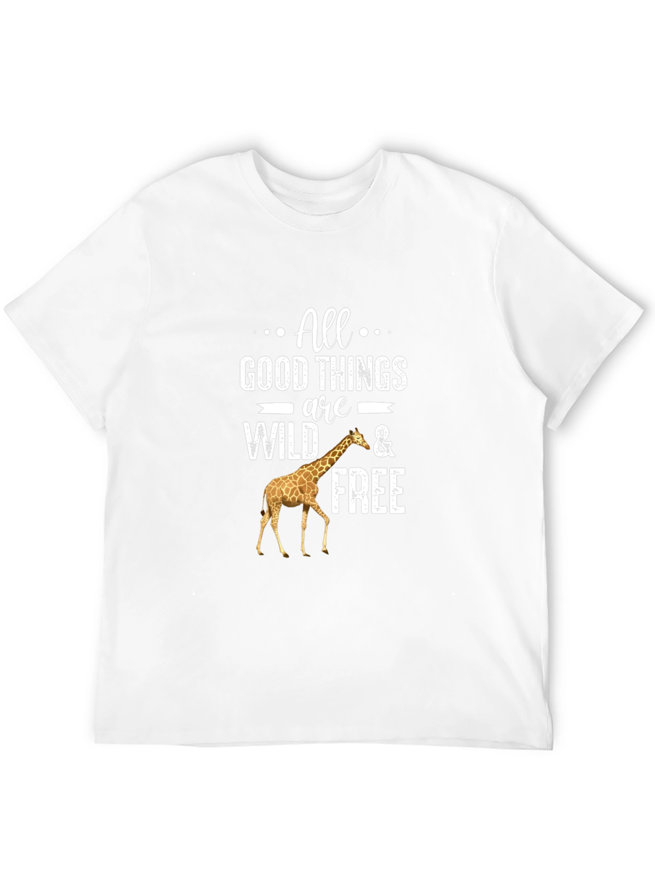 Wild and Free Giraffe Graphic Tee - Black