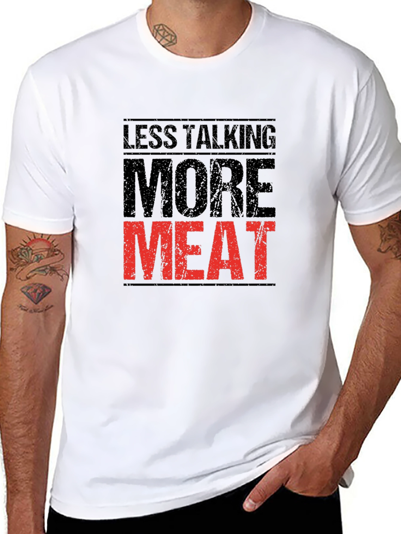 Less Talking More Meat Graphic T-Shirt