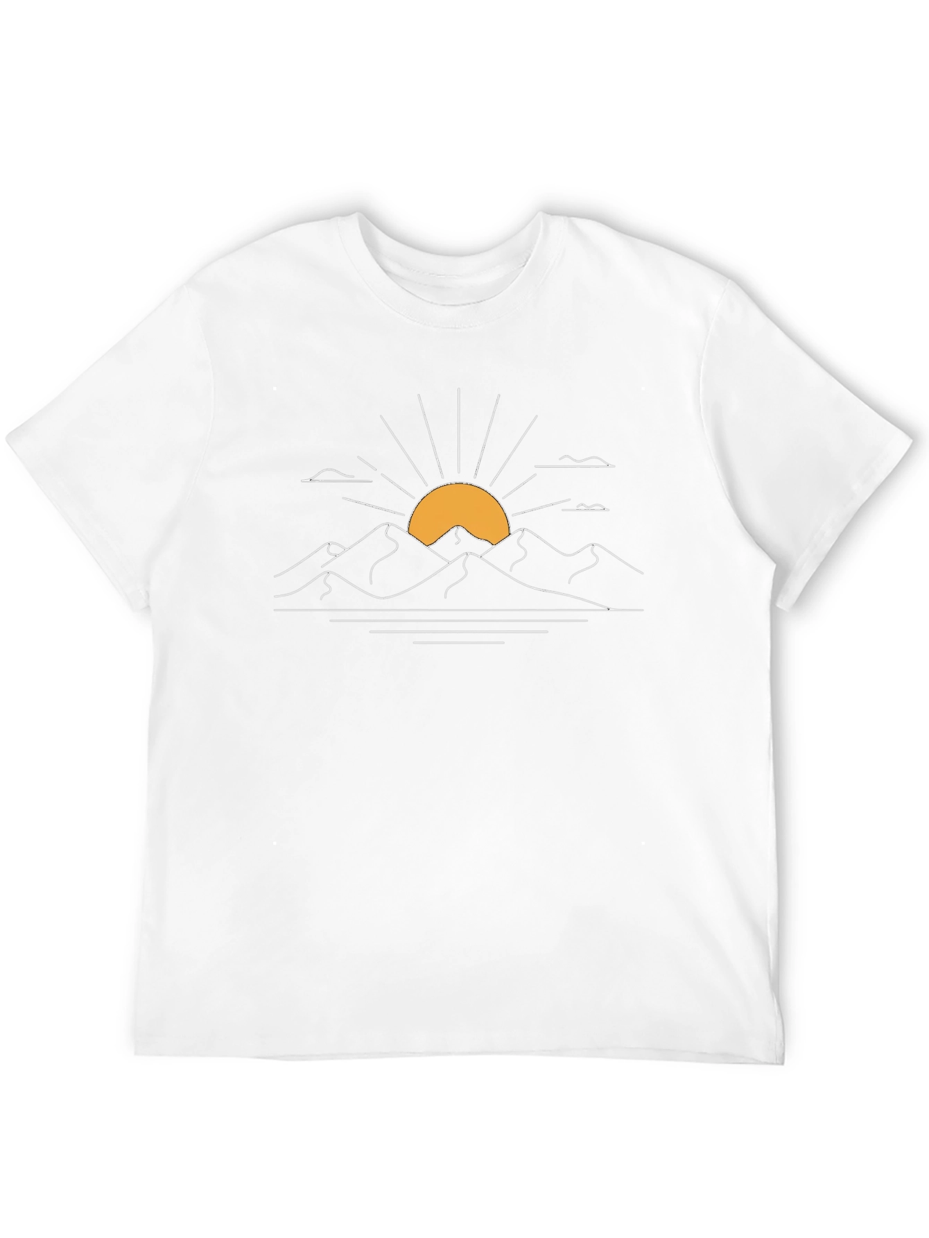 Minimalist Mountain Sunset Graphic Tee - Black