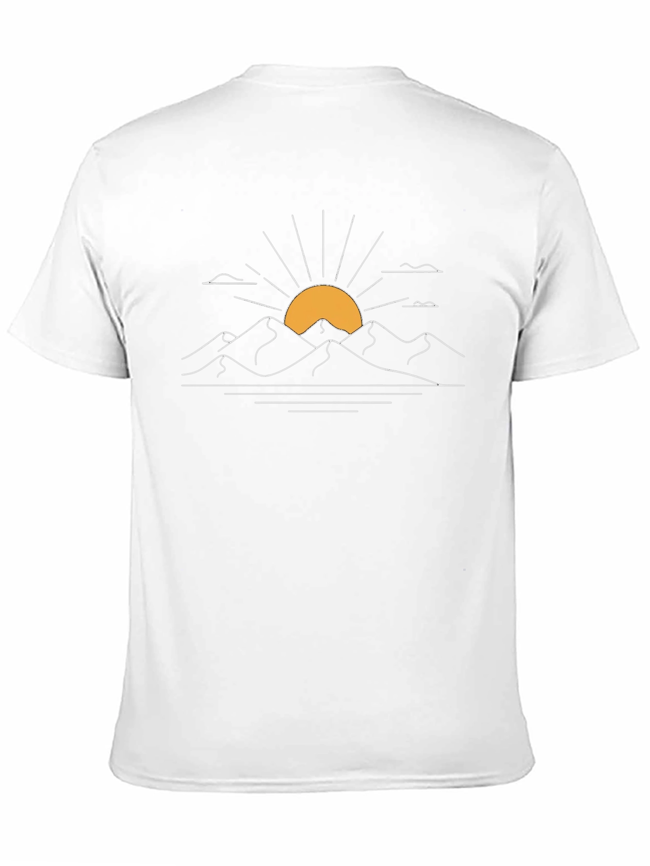 Minimalist Mountain Sunset Graphic Tee - Black
