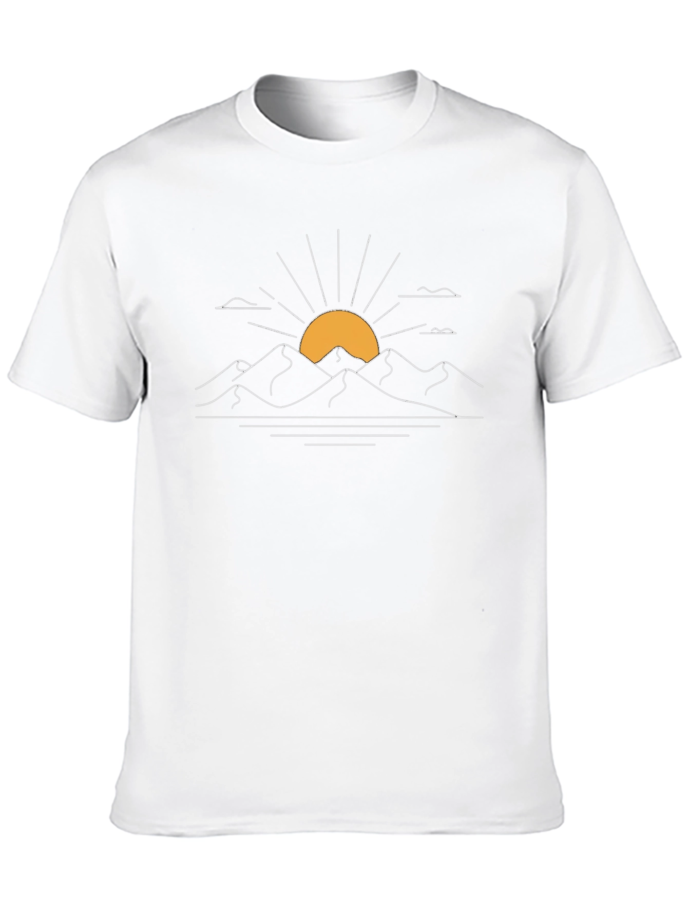 Minimalist Mountain Sunset Graphic Tee - Black