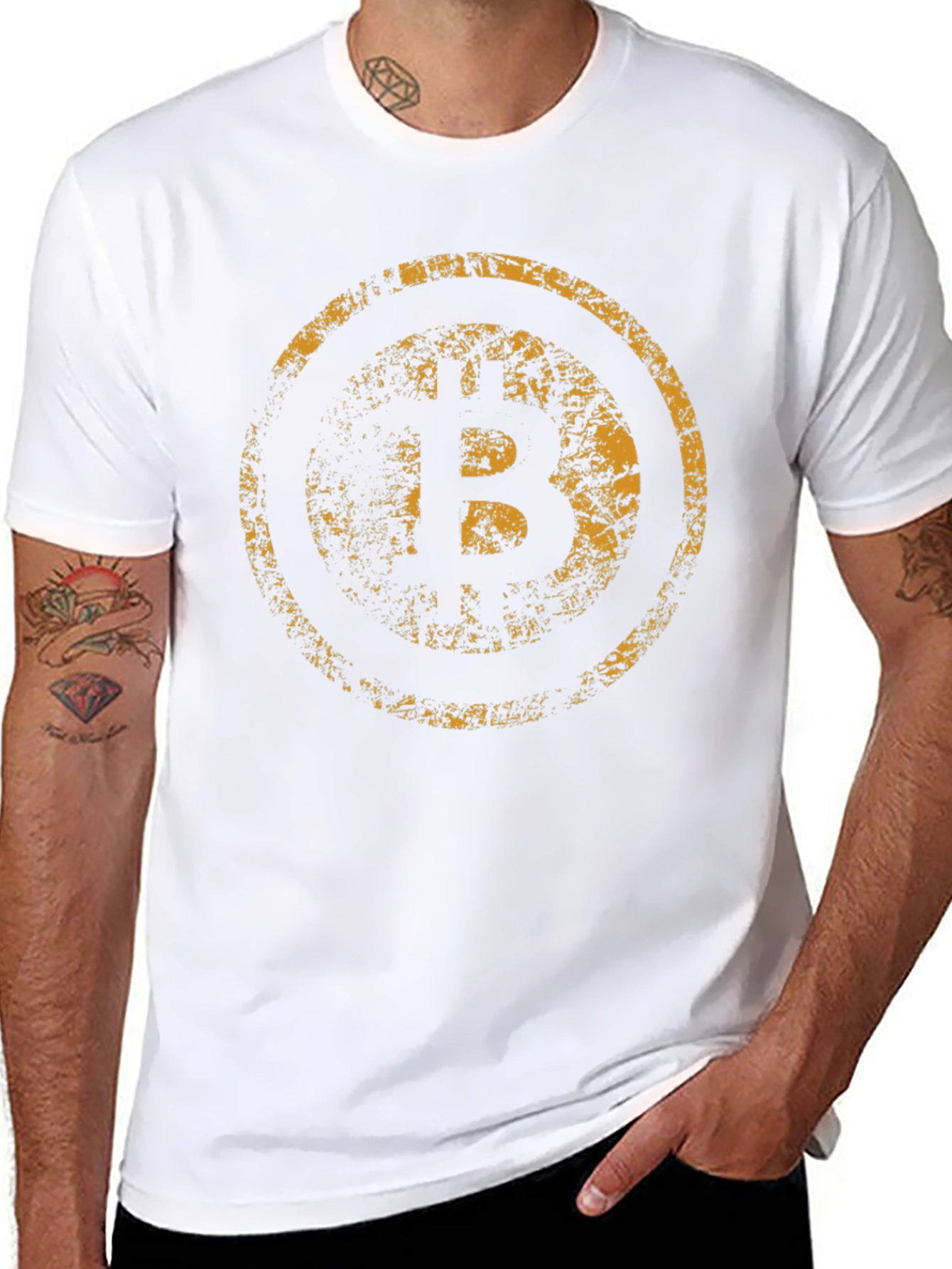 Bitcoin Grunge Graphic Tee - Black