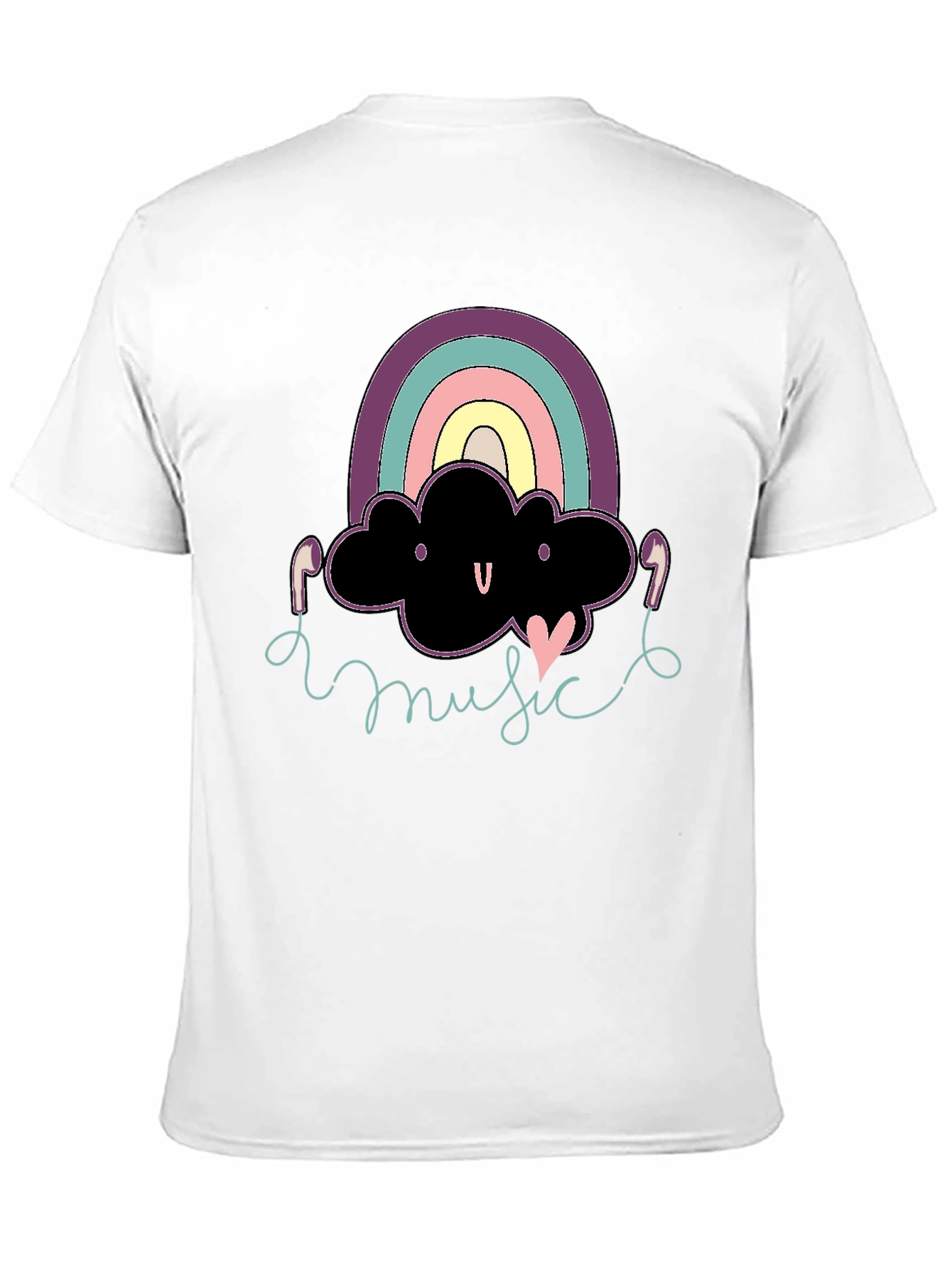 Rainbow Cloud Music T-Shirt - Black