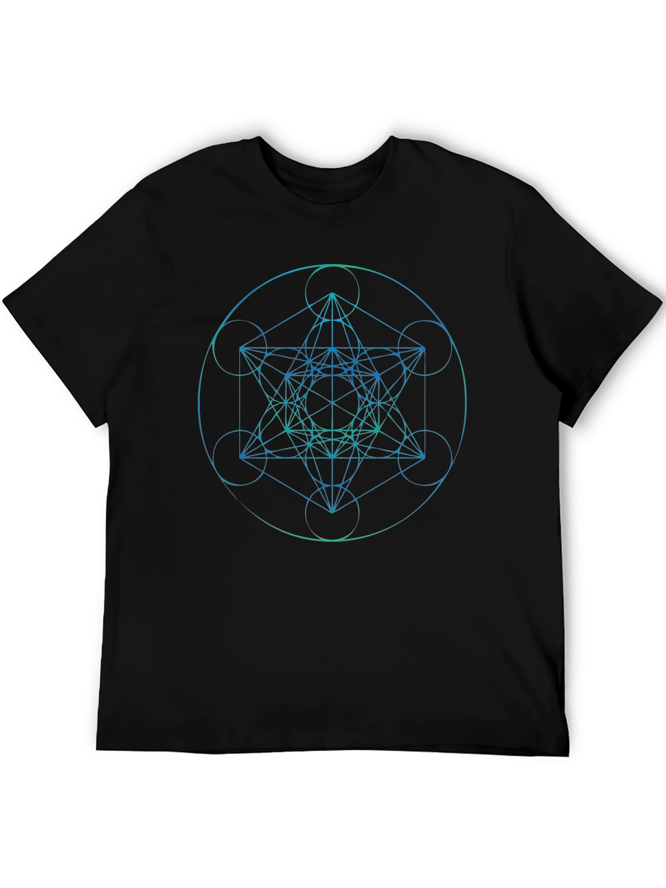 Metatrons Cube Graphic Black T-Shirt