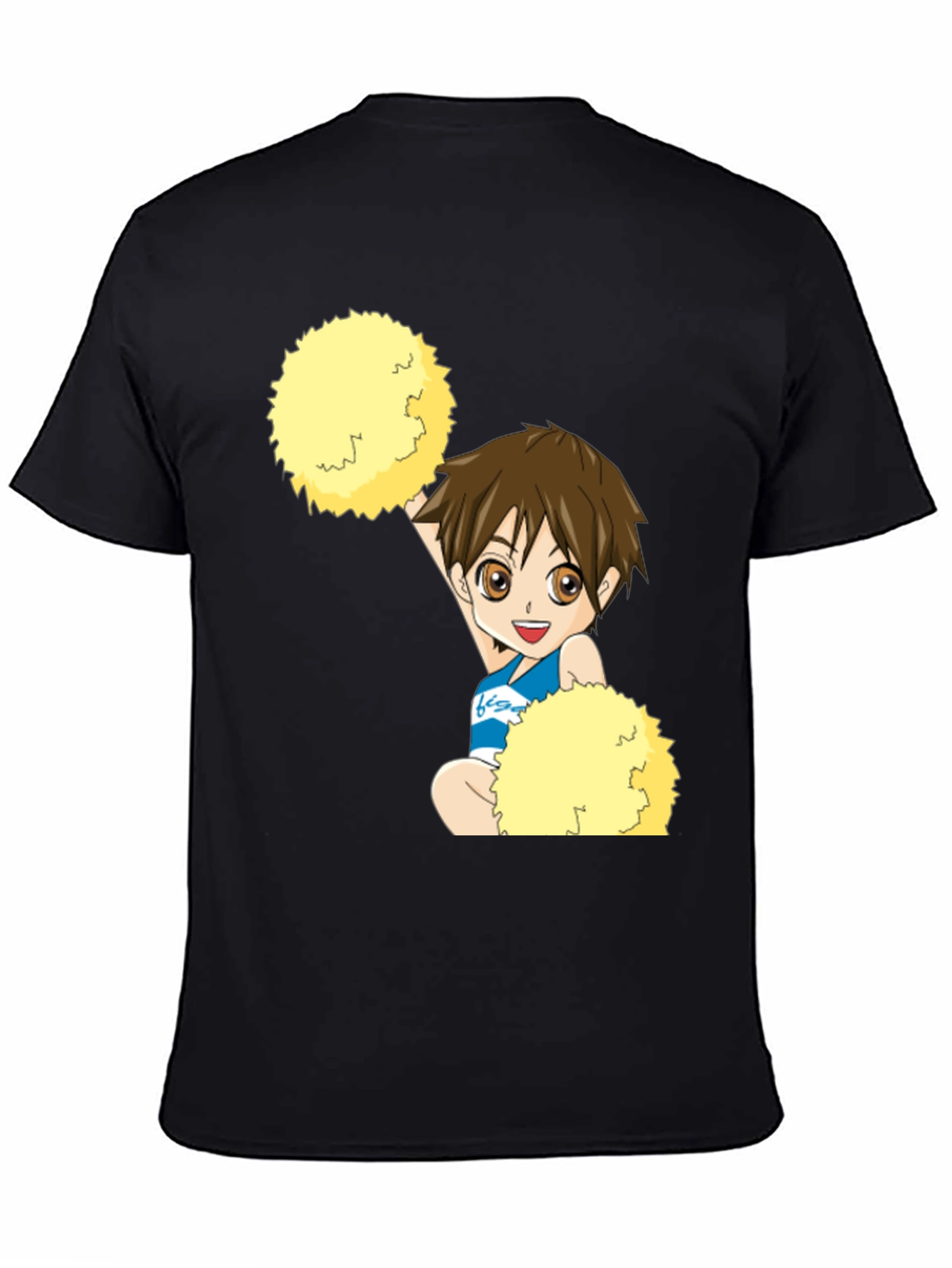 Anime Cheerleader T-Shirt - Black
