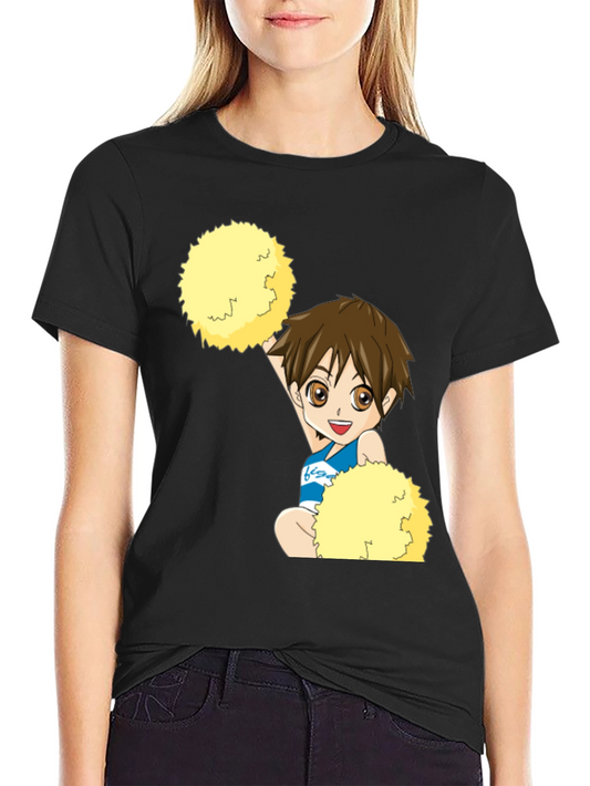 Anime Cheerleader T-Shirt - Black
