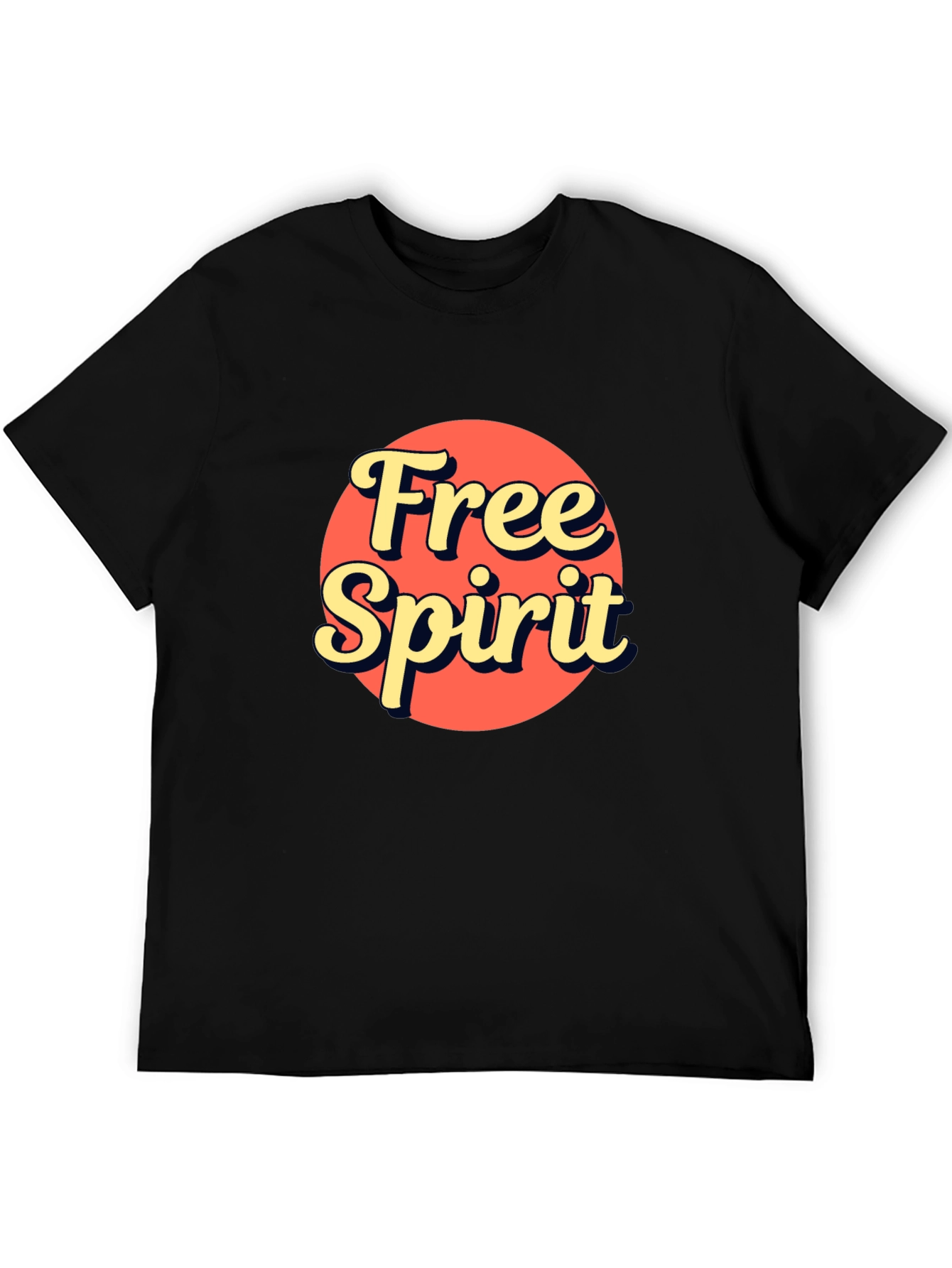 Free Spirit Graphic Tee - Retro Style Black T-Shirt