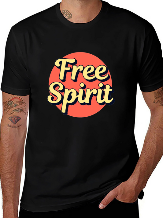 Free Spirit Graphic Tee - Retro Style Black T-Shirt