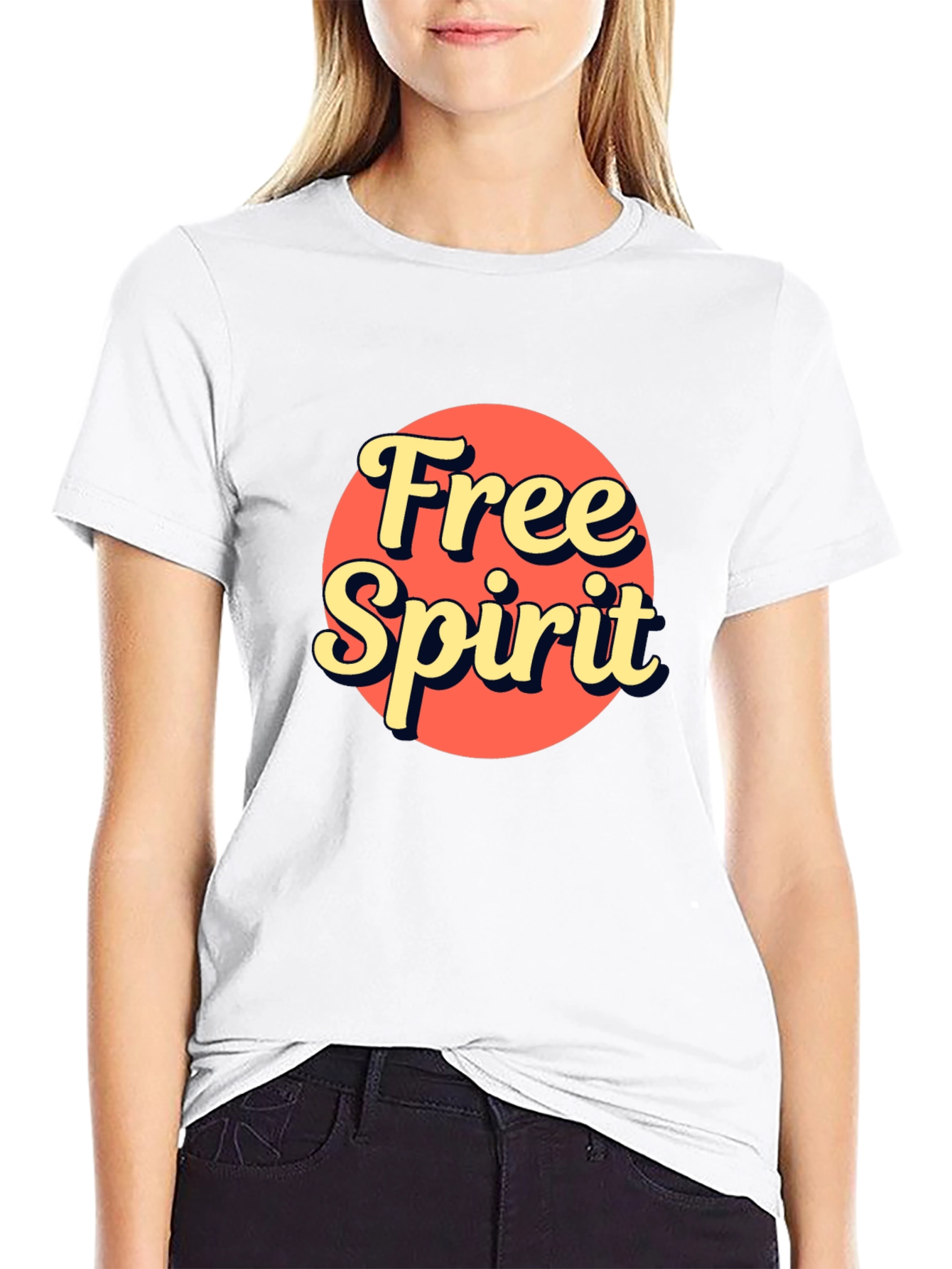 Free Spirit Graphic Tee - Retro Style Black T-Shirt