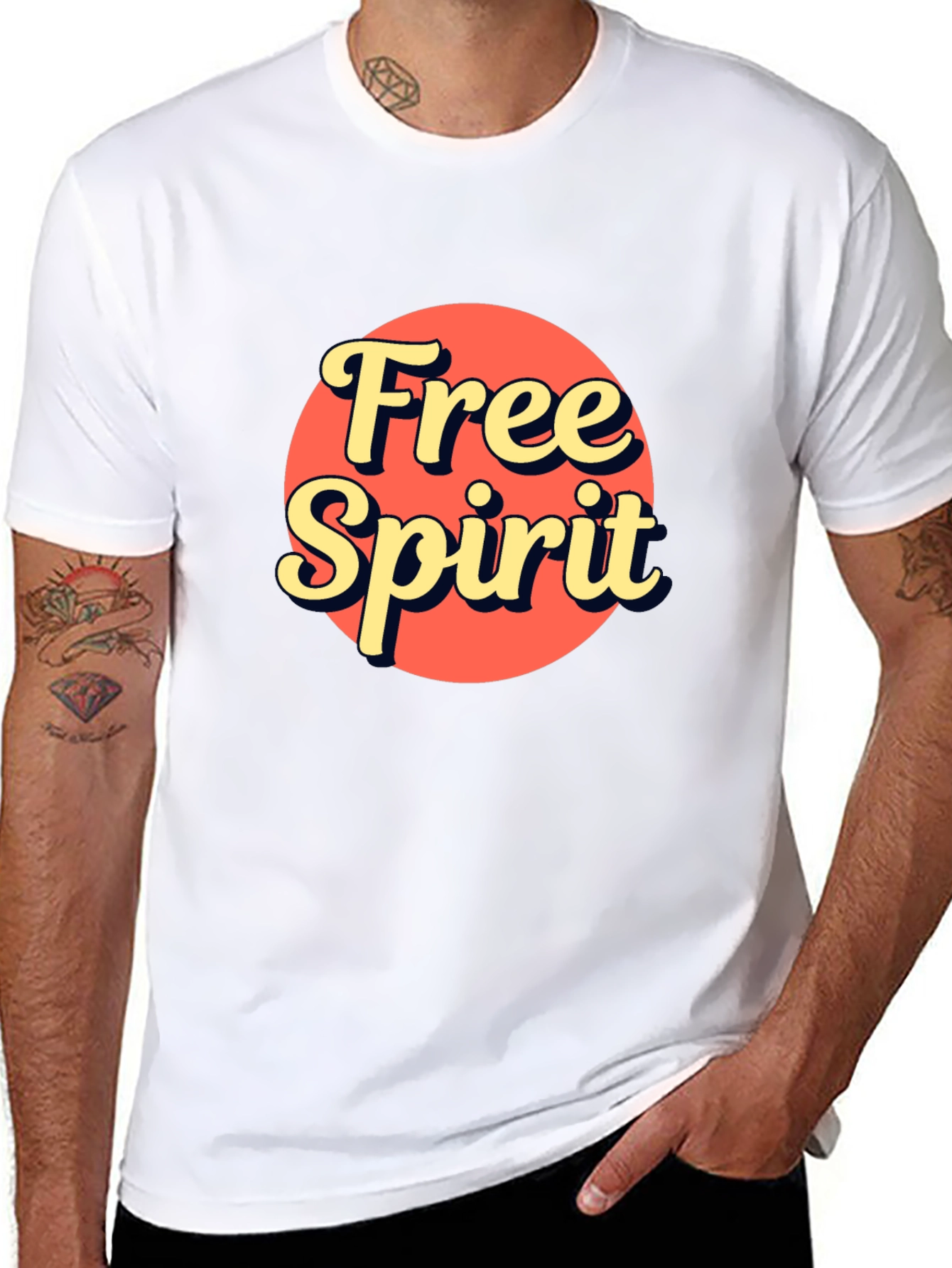 Free Spirit Graphic Tee - Retro Style Black T-Shirt