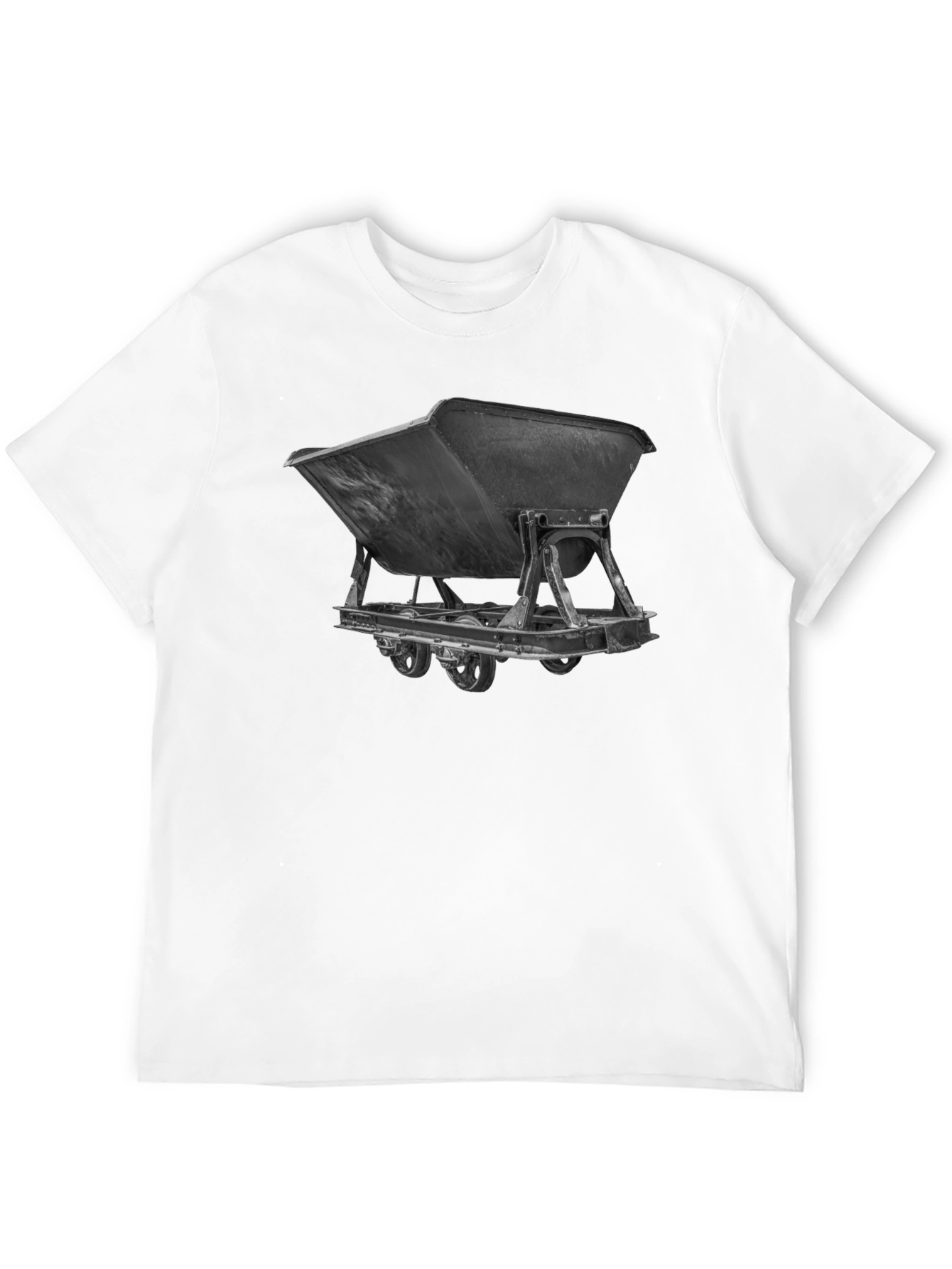 Mining Cart Graphic Tee - Black Cotton Shirt