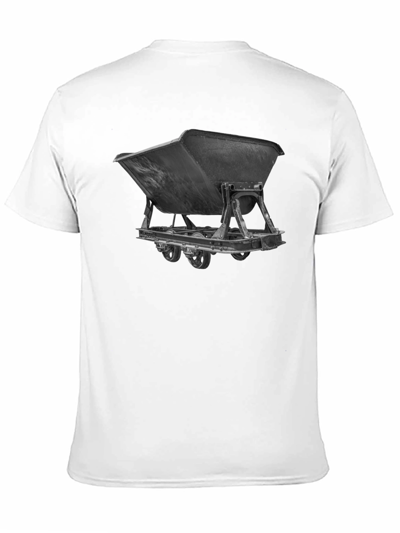 Mining Cart Graphic Tee - Black Cotton Shirt