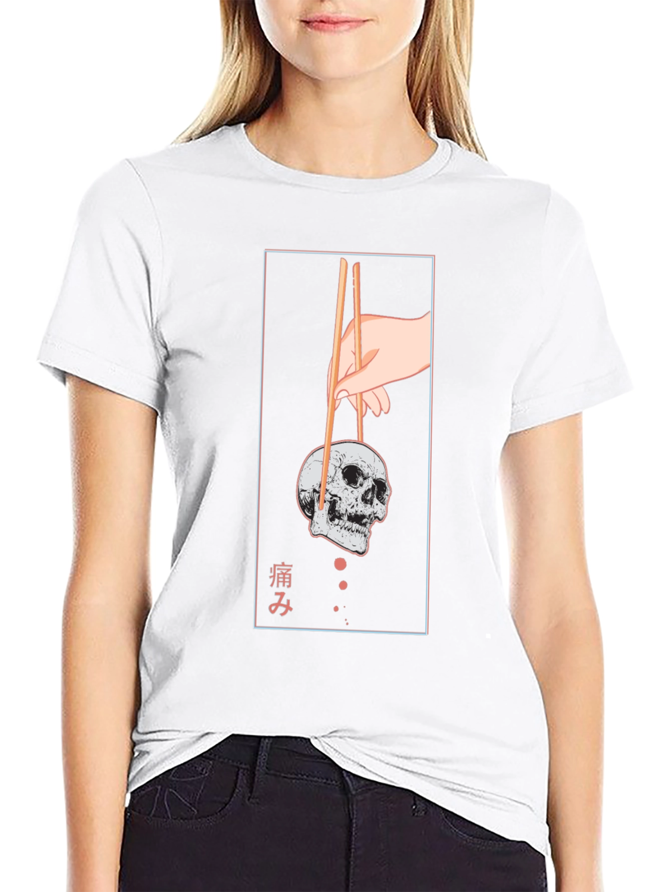 Skull Chopsticks Graphic Tee