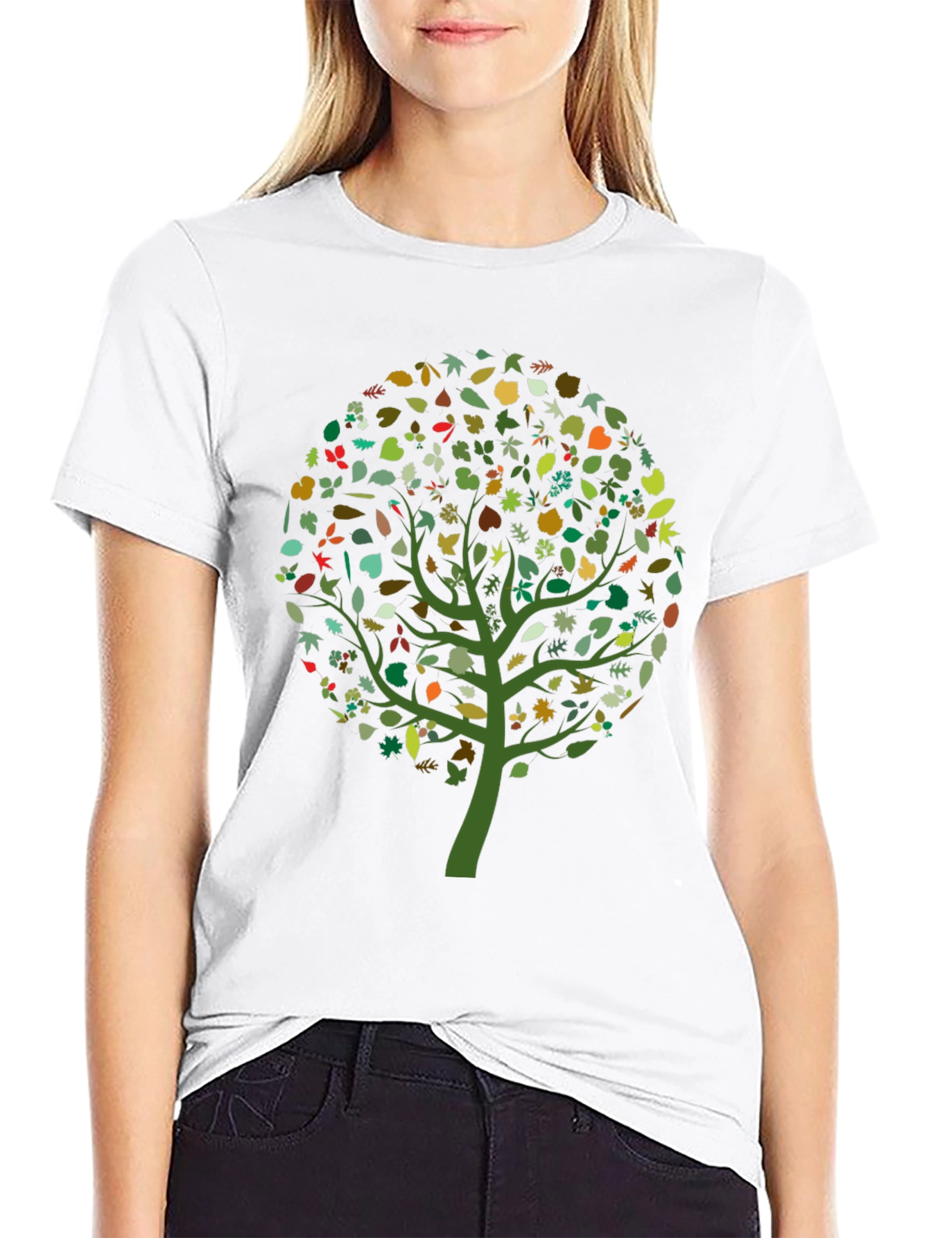 Natures Embrace: Leaf Tree Graphic Tee