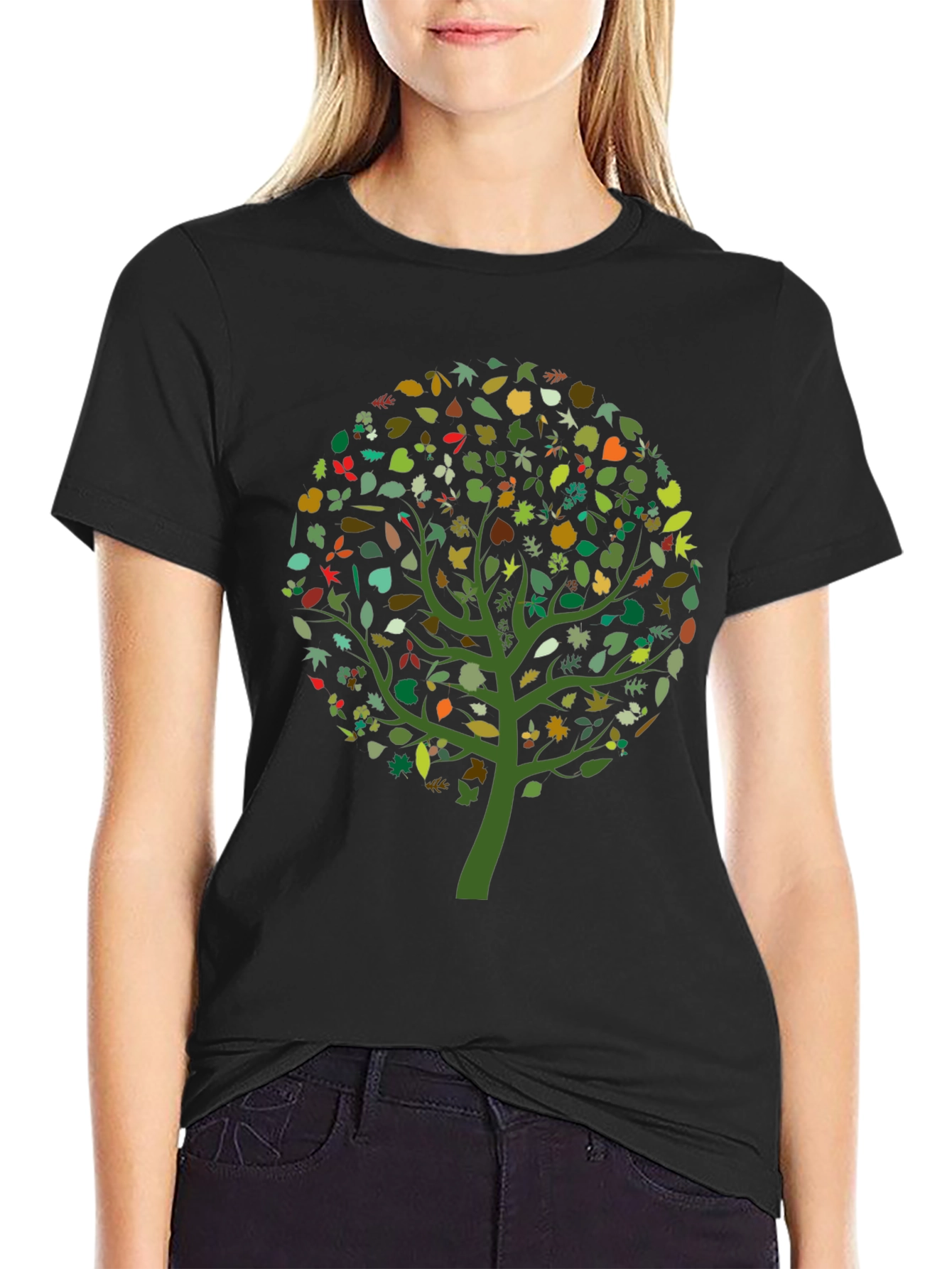 Natures Embrace: Leaf Tree Graphic Tee