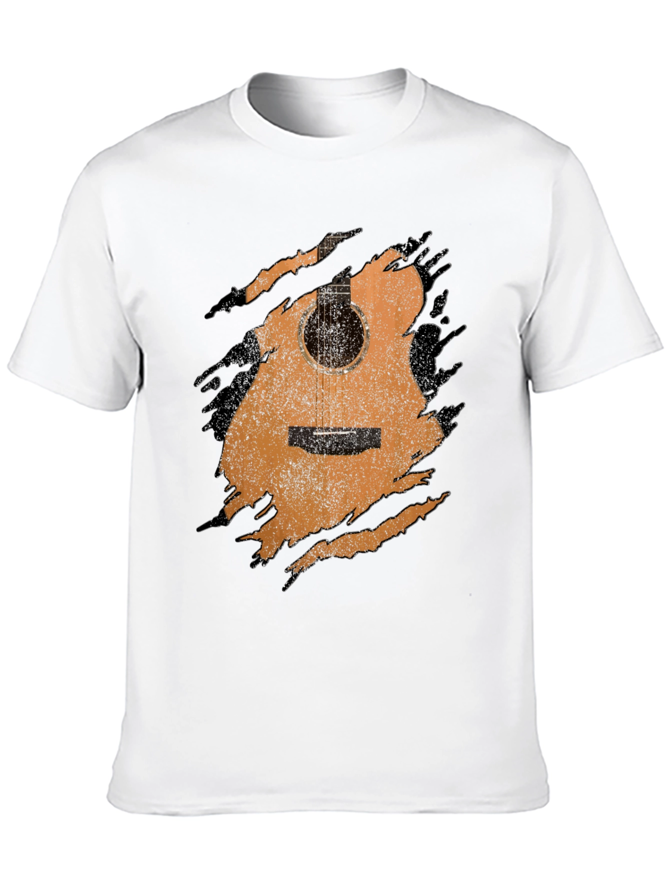Guitar Graphic Print T-Shirt - Musician Style