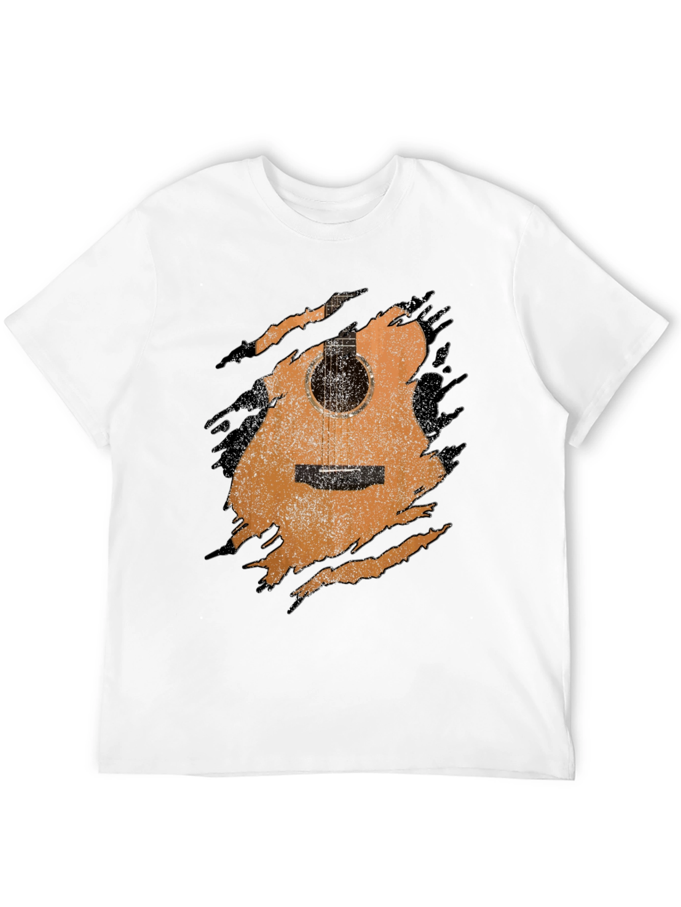 Guitar Graphic Print T-Shirt - Musician Style