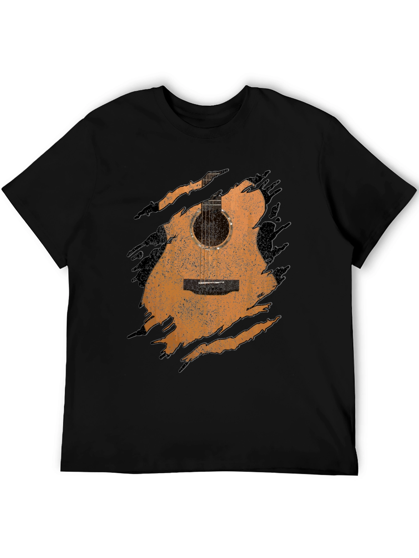 Guitar Graphic Print T-Shirt - Musician Style