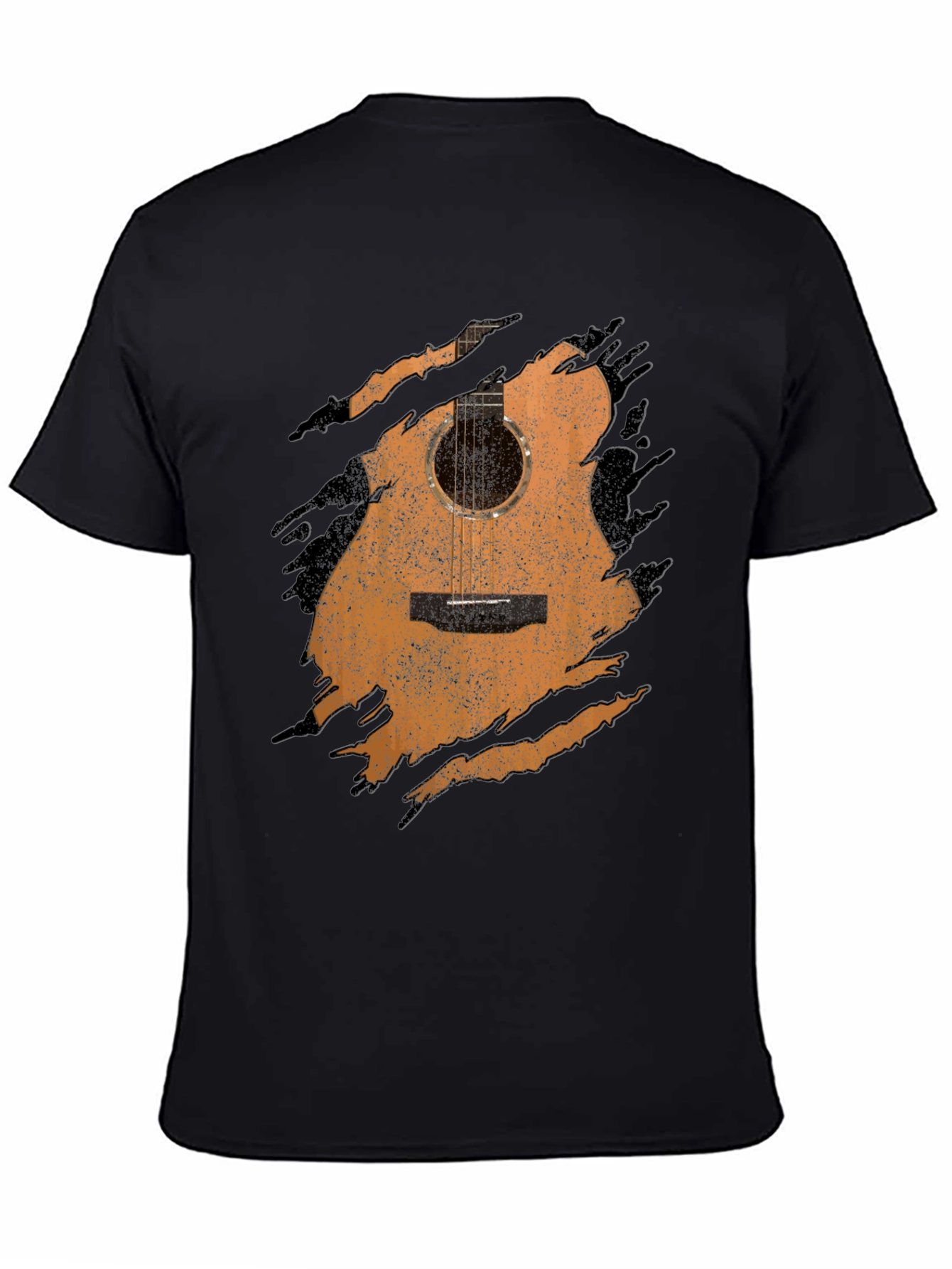 Guitar Graphic Print T-Shirt - Musician Style