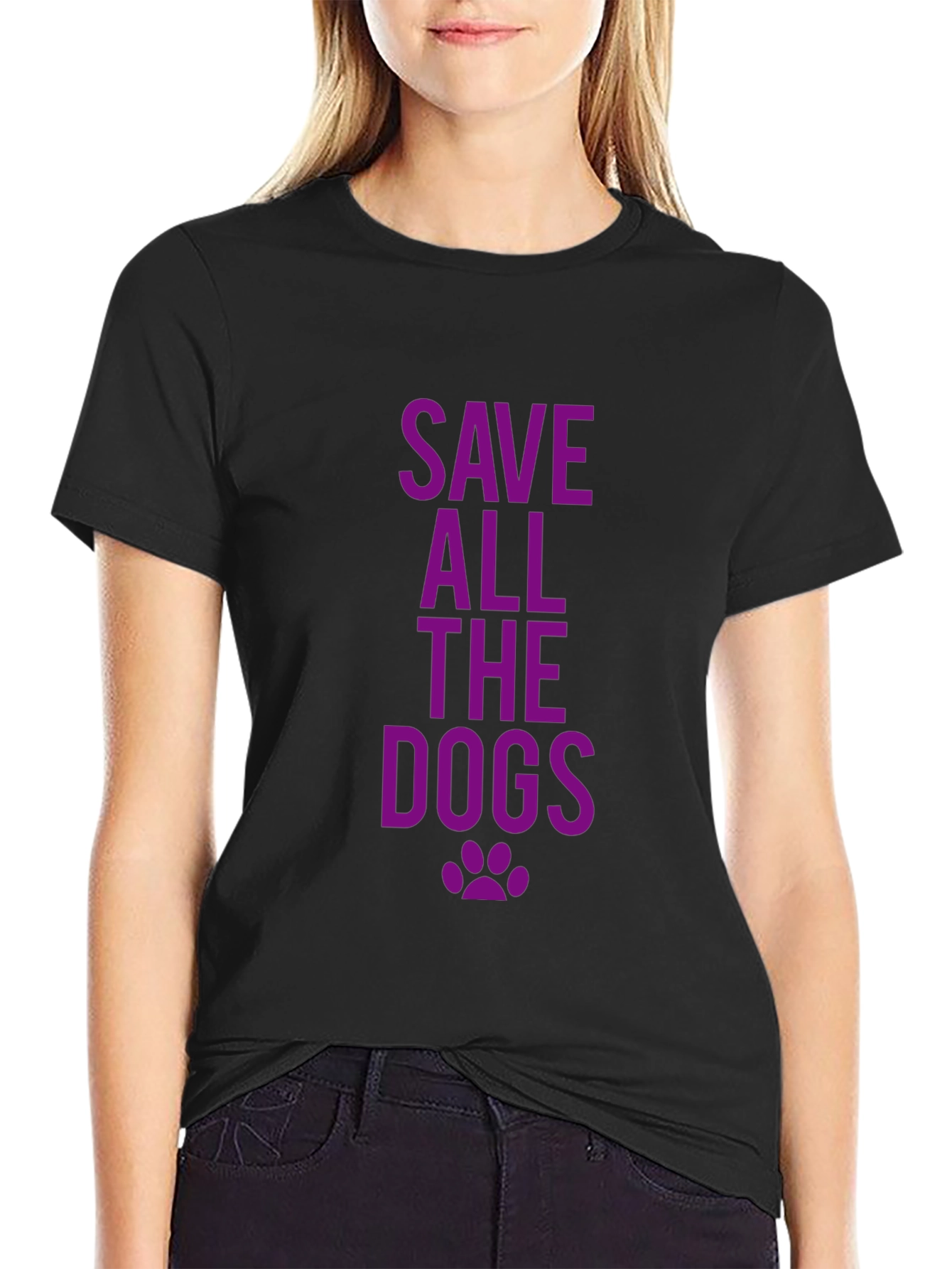 Save All The Dogs Black T-Shirt