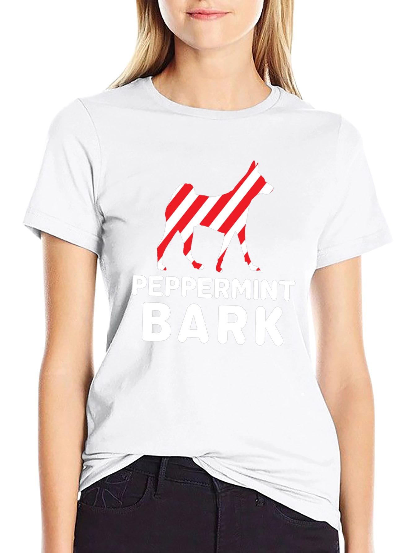Peppermint Bark Dog Graphic Tee - Black
