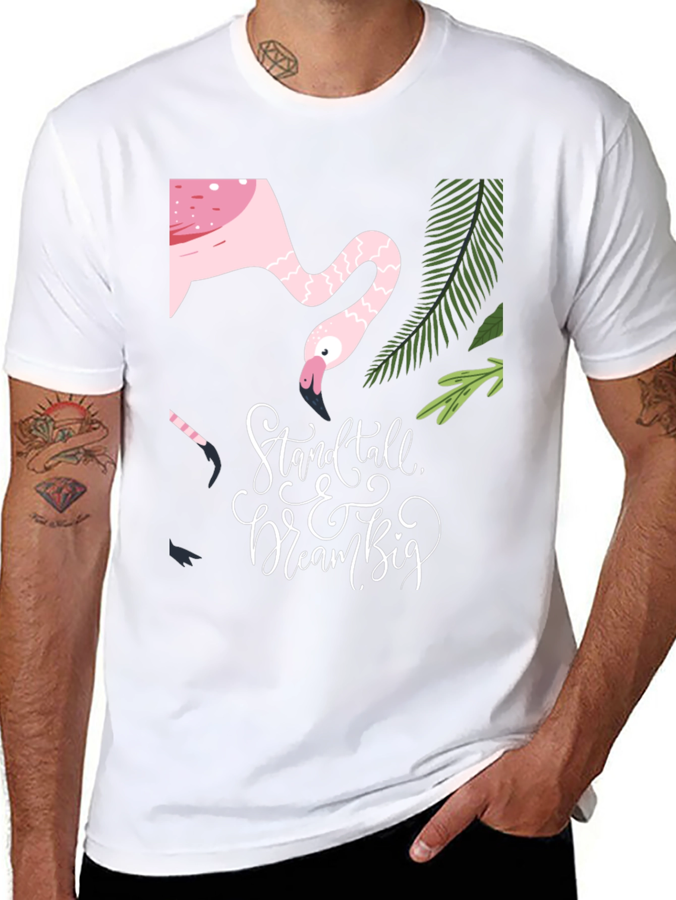 Stand Tall Dream Big Flamingo Graphic Tee