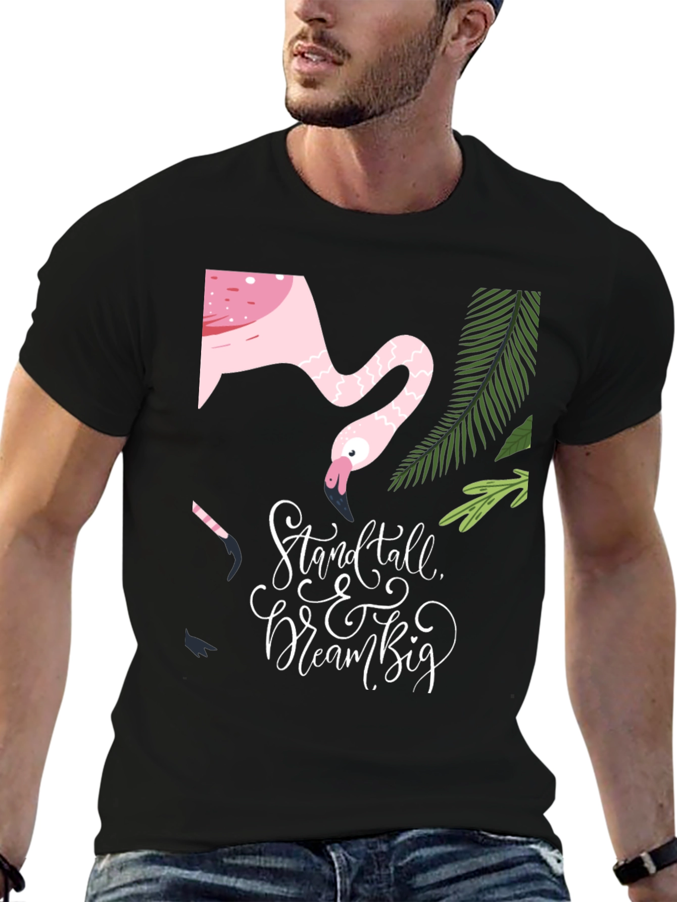 Stand Tall Dream Big Flamingo Graphic Tee