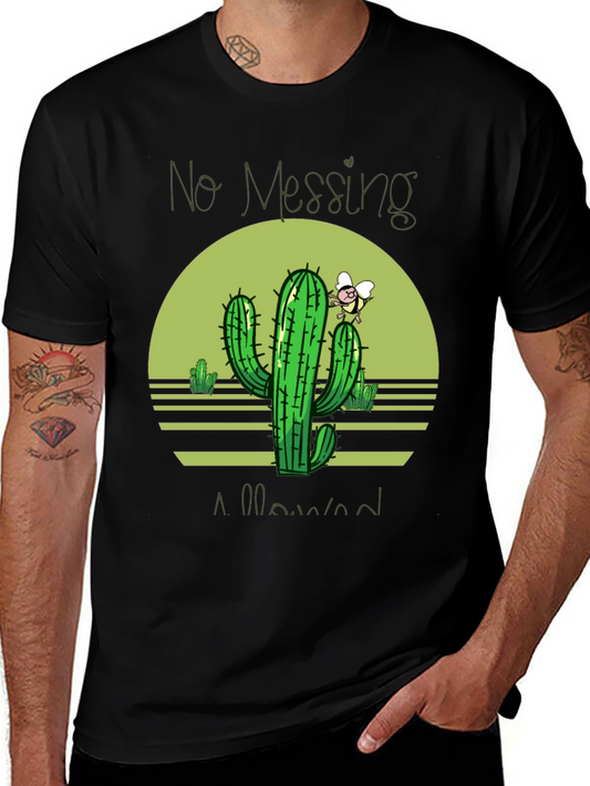 Cactus & Bee Graphic Tee - No Messing Allowed Black T-Shirt