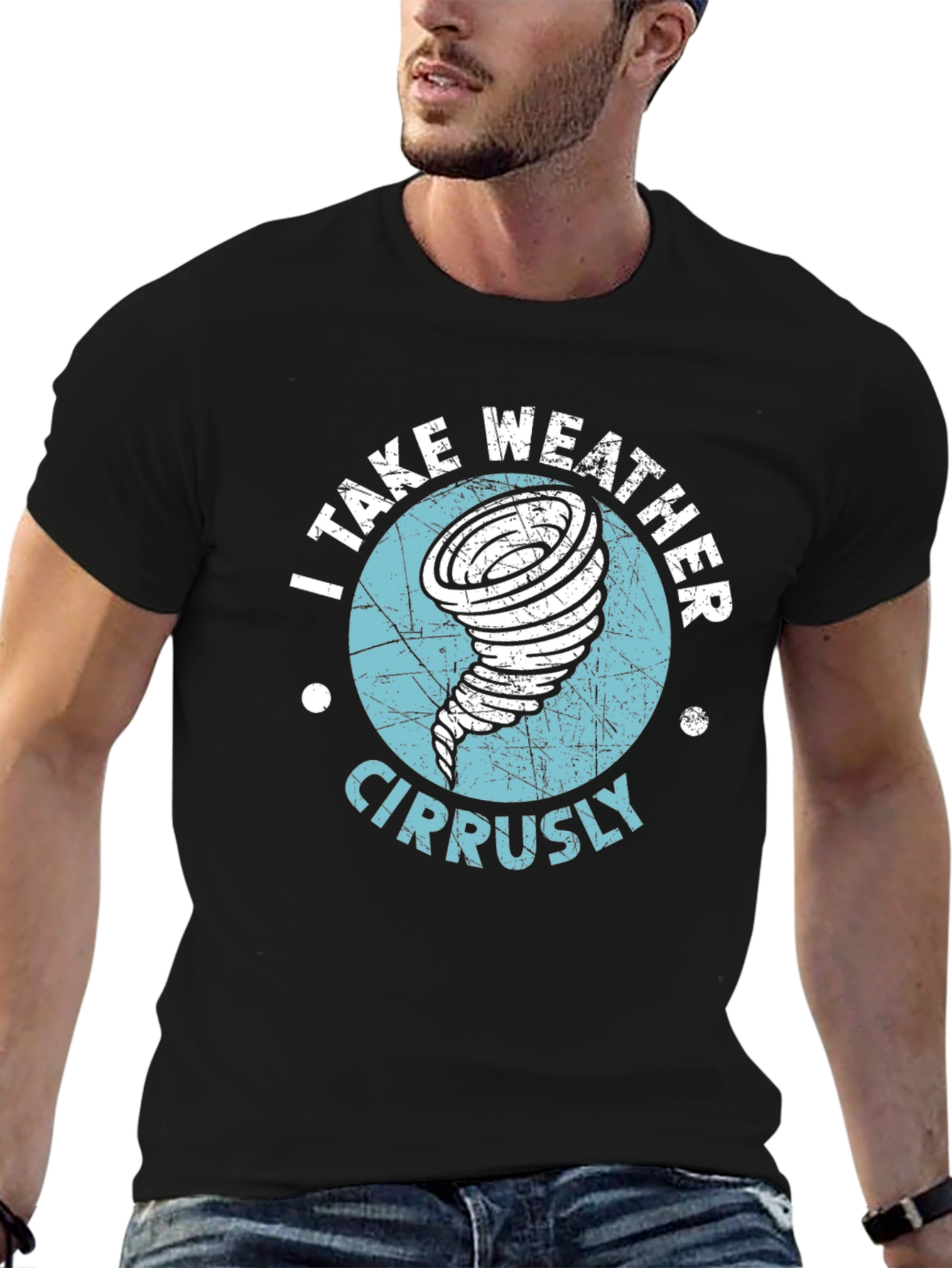 I Take Weather Cirrusly Black T-Shirt