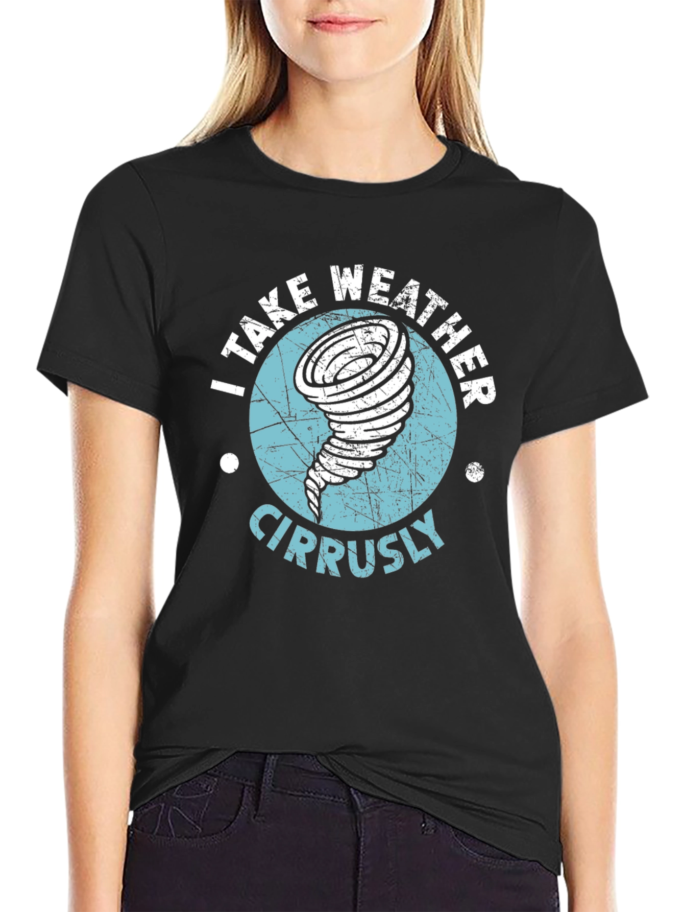 I Take Weather Cirrusly Black T-Shirt