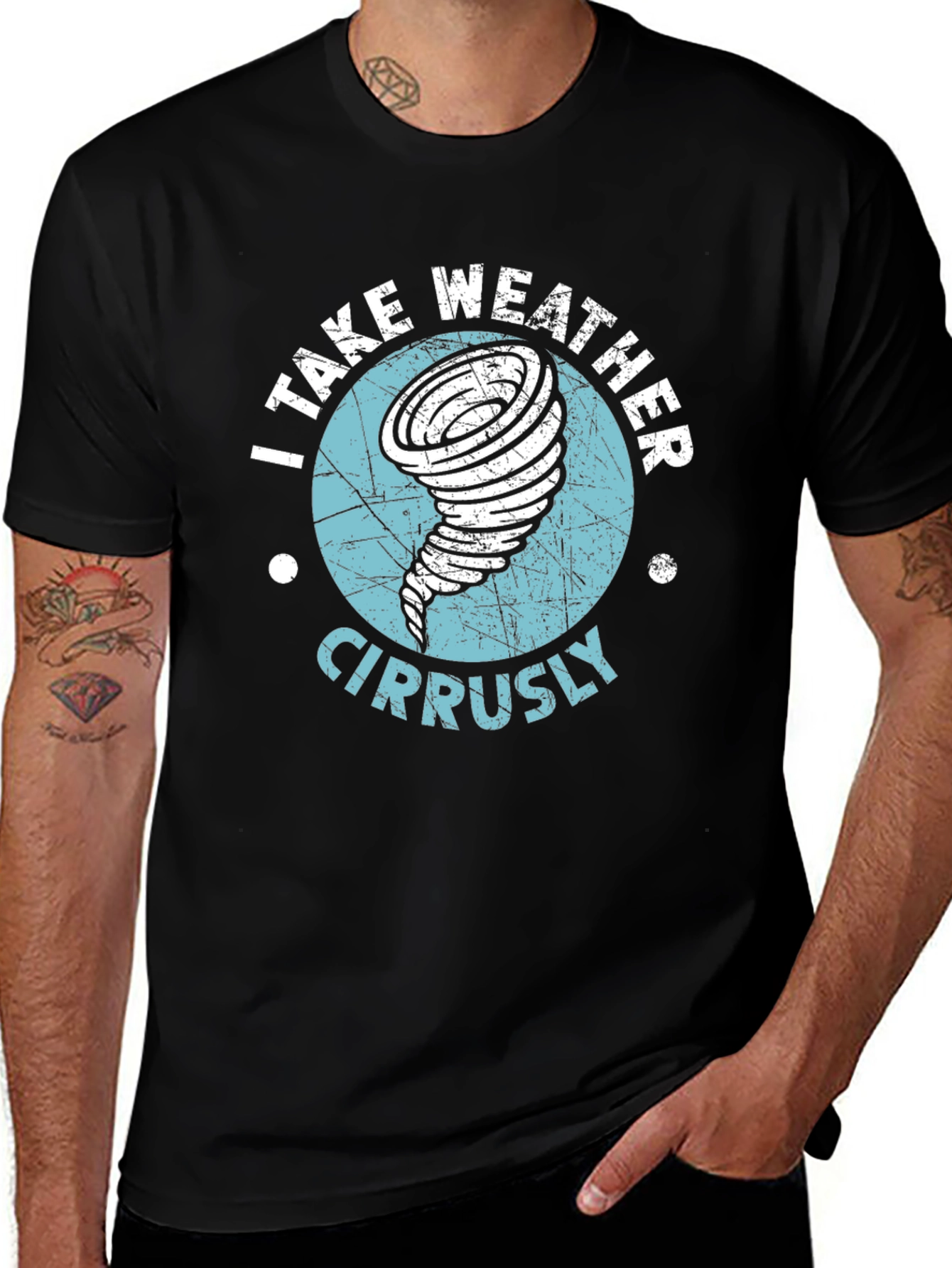 I Take Weather Cirrusly Black T-Shirt