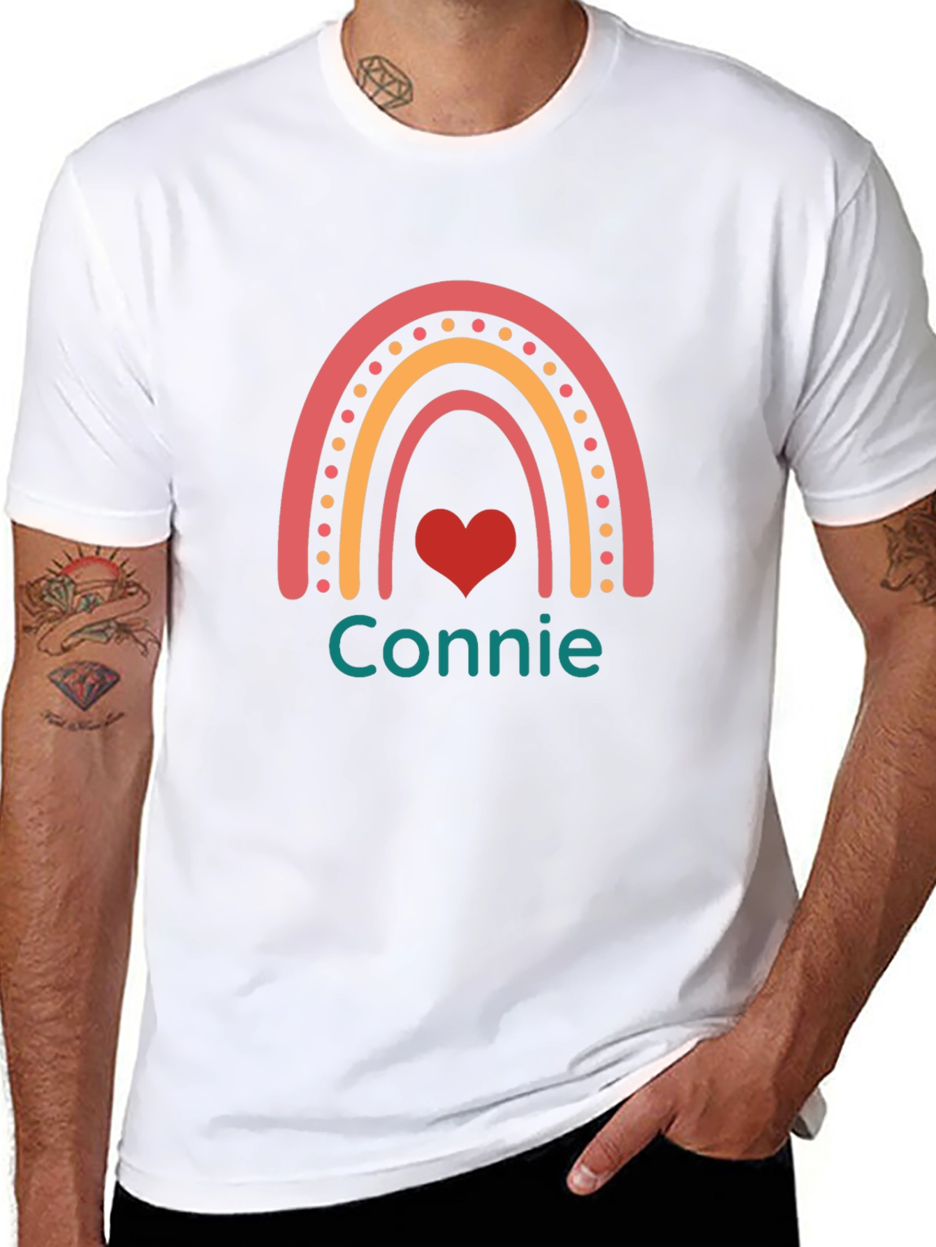 Connie Rainbow Heart Personalized T-Shirt