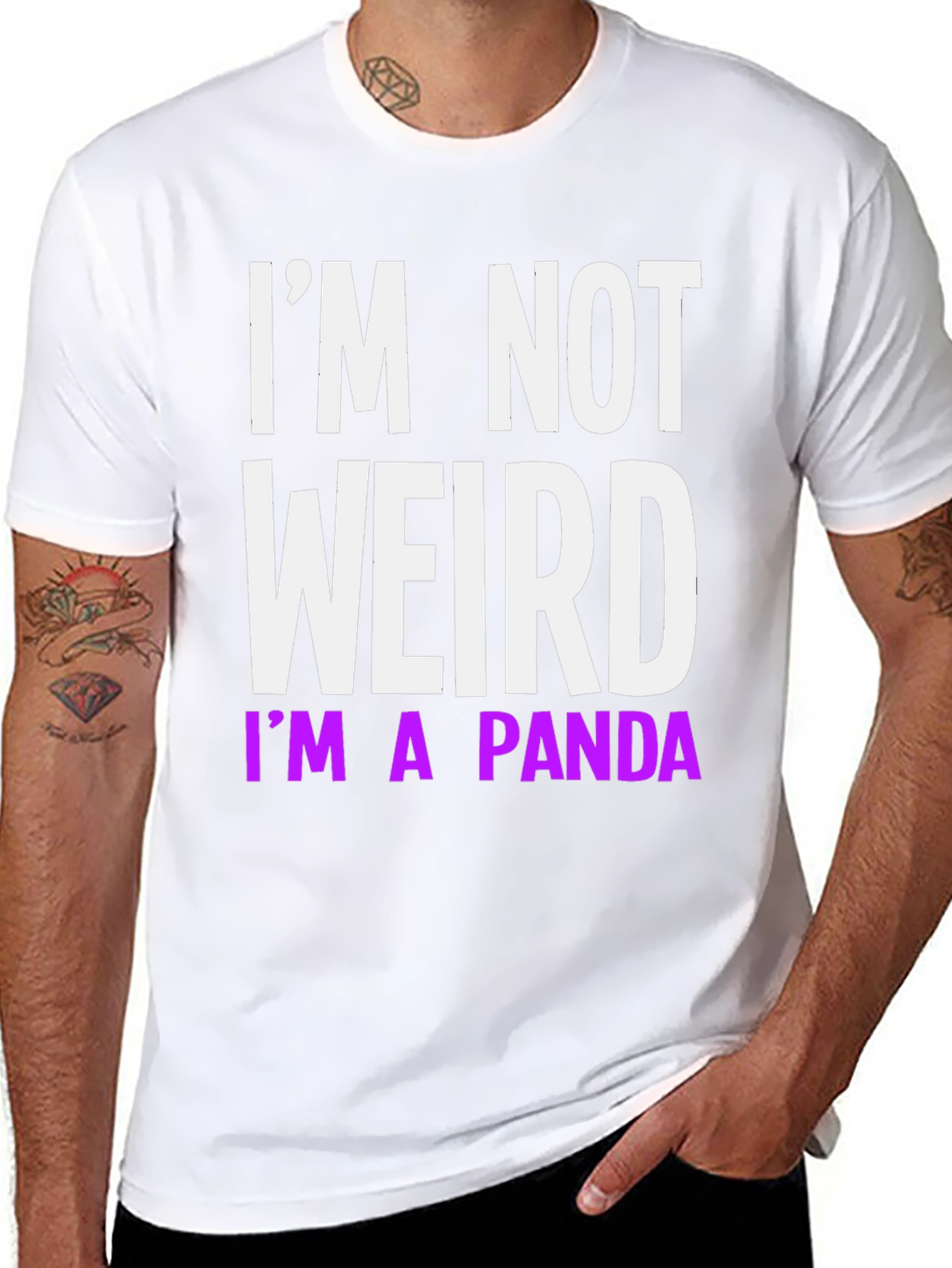 Funny Im Not Weird Im A Panda Black T-Shirt