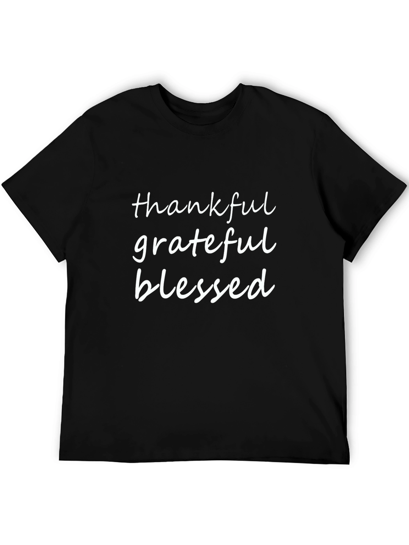 Thankful Grateful Blessed Black T-Shirt