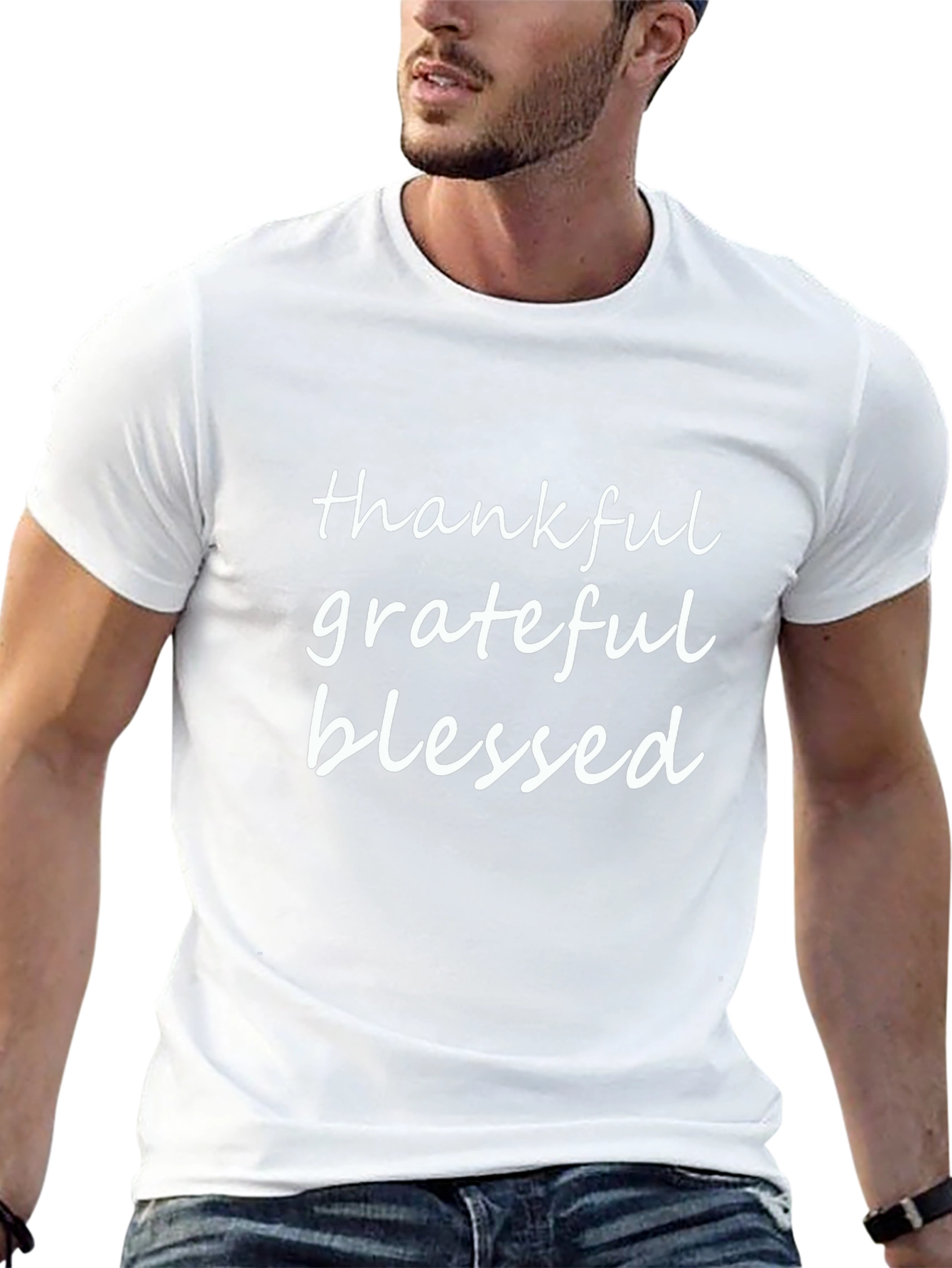 Thankful Grateful Blessed Black T-Shirt