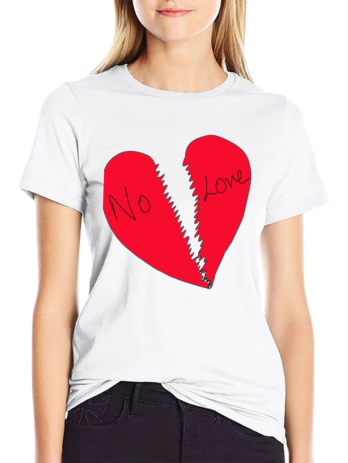 No Love Broken Heart Graphic T-Shirt