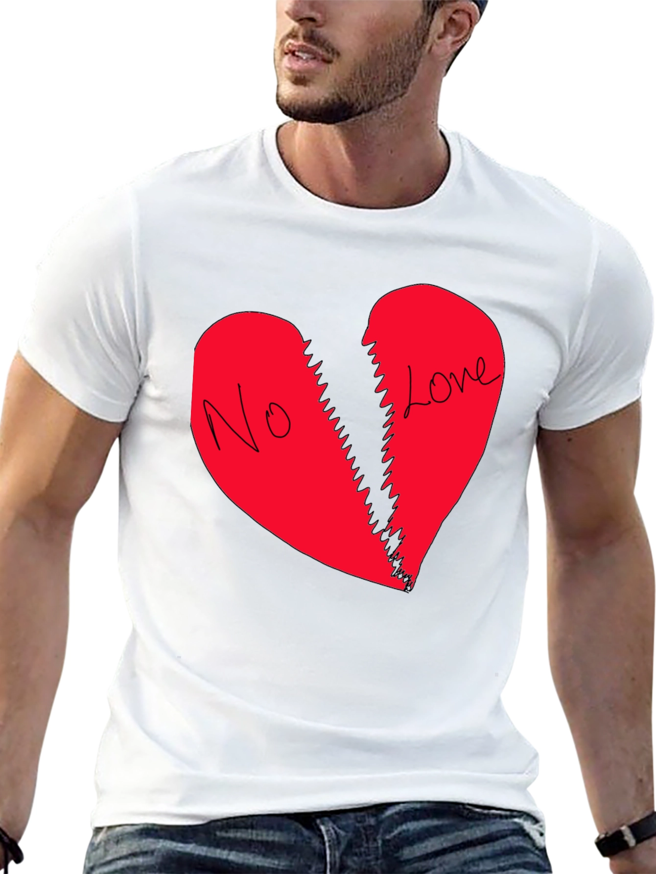 No Love Broken Heart Graphic T-Shirt